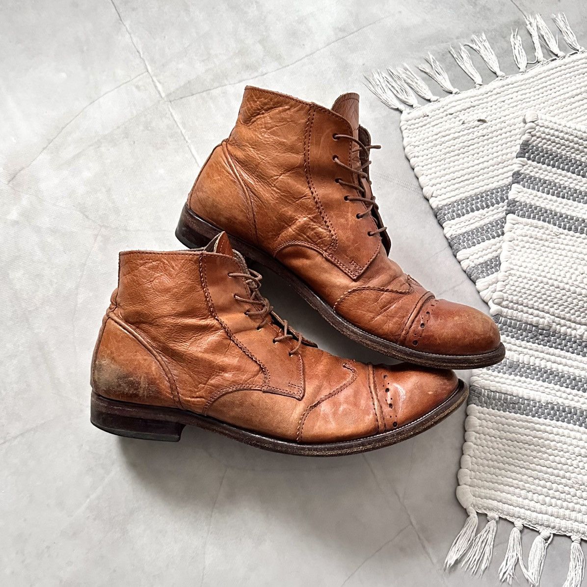 Dirk Bikkembergs 00s Moma Brogue Derby Lace Up Boots Avantgarde Guidi Vibe Size US 12 / EU 45 - 1 Thumbnail