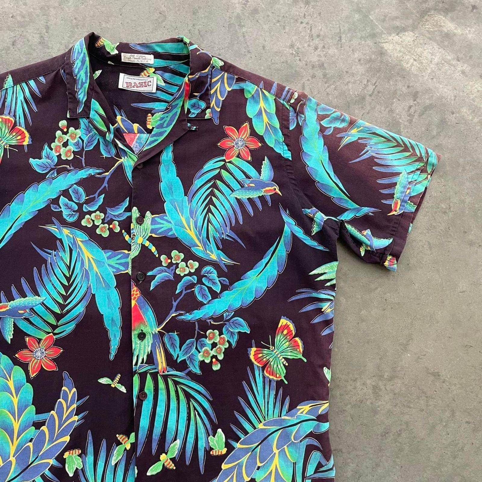 Vintage Vintage Independently Basic Black Hawaiian Shirt Size US L / EU 52-54 / 3 - 3 Thumbnail