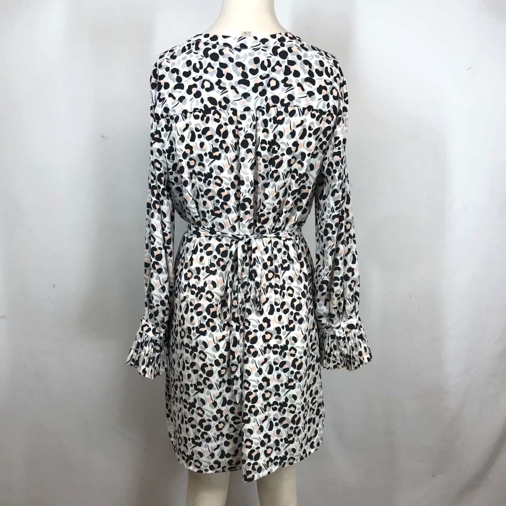 Loft LOFT Womens Medium Multicolor Long Bell Sleeve Round Neck Belted Dress Size M / US 6-8 / IT 42-44 - 5 Thumbnail