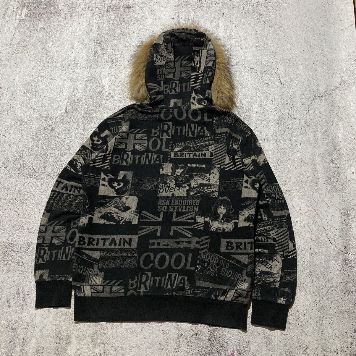 Japanese Brand 2000s Ask Enquired British England Punk Style Fur Hoodie Size US XL / EU 56 / 4 - 10 Thumbnail
