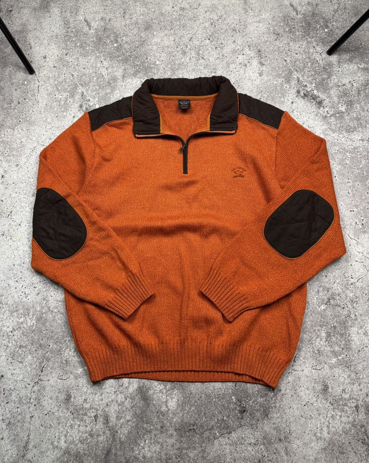 Paul & Shark Vintage Paul Shark Yachting 1/4 zip Wool Ox Leather Sweater Size US XL / EU 56 / 4 - 1 Thumbnail
