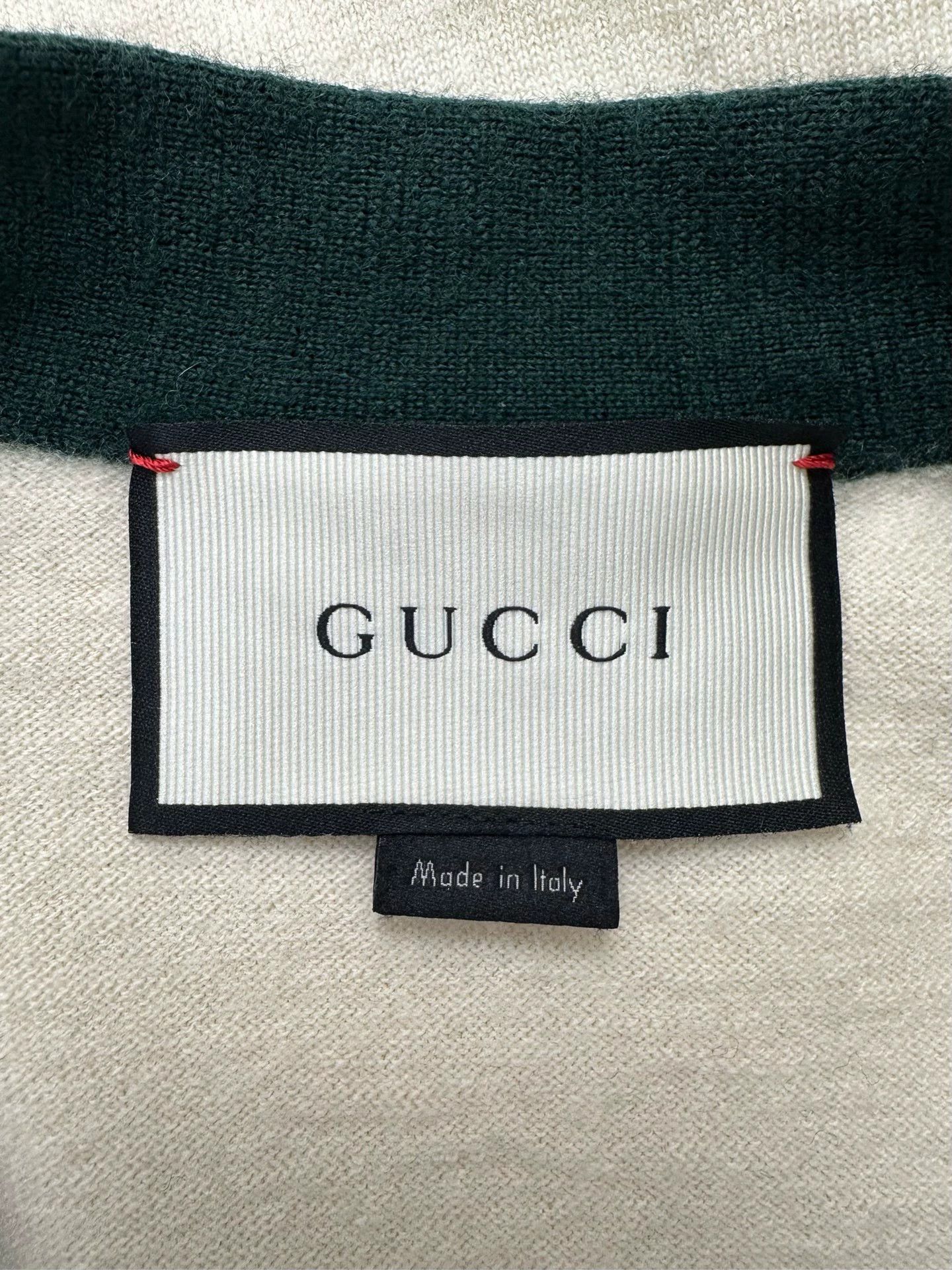 Gucci GUCCI women's V-neck long-sleeve striped ivory knit sweater Size M / US 6-8 / IT 42-44 - 8 Thumbnail