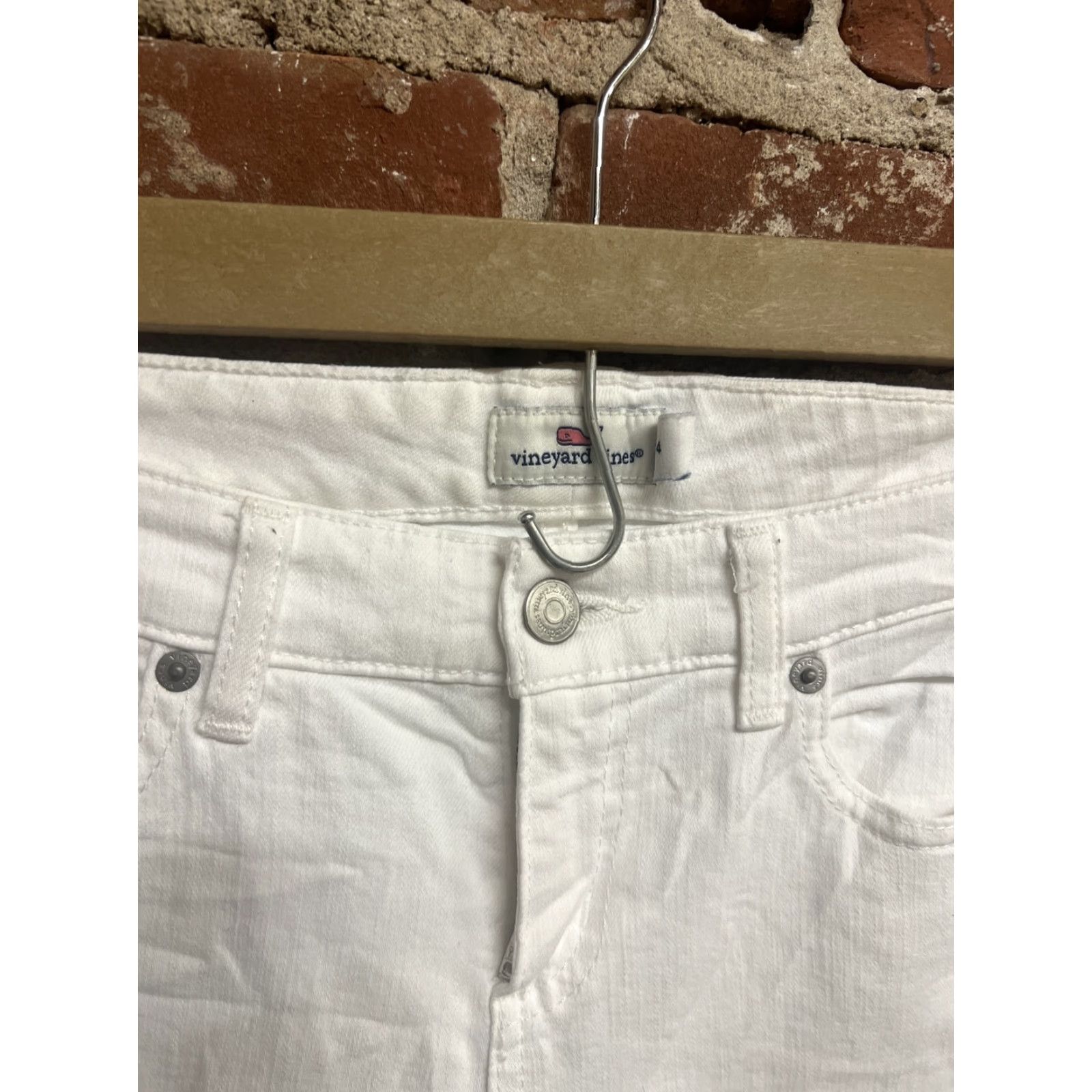 Vineyard Vines Womens Vineyard Vines White Denim Jeans Size 4 Size 27" / US 4 / IT 40 - 2 Thumbnail