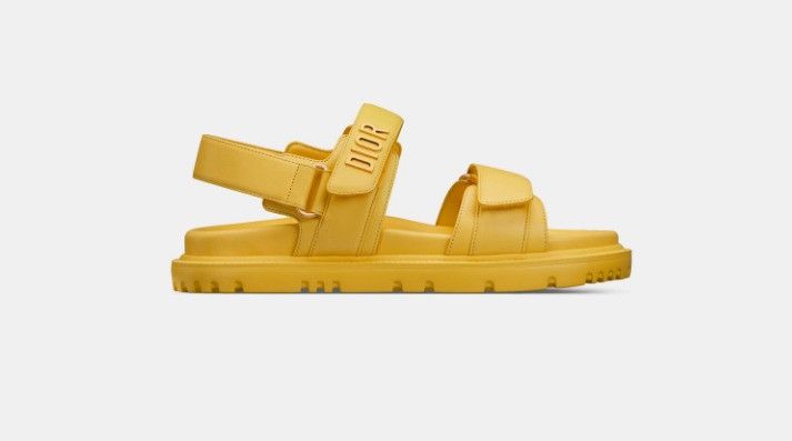 Dior o1w1db11124 Lambskin Dioract Sandals in Yellow Size US 12 / IT 42 - 1 Thumbnail