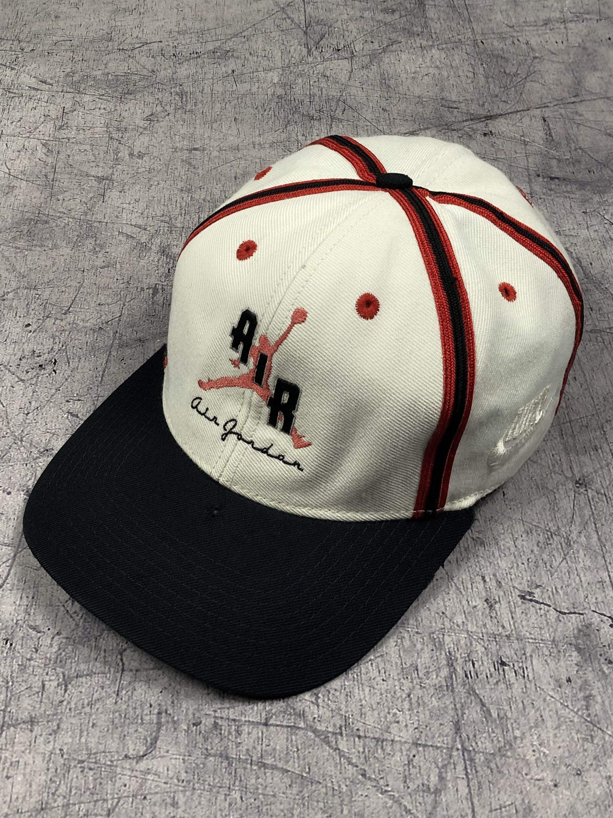 Jordan Brand Rare 90s Air Jordan Nike Striped Vintage Cap Size ONE SIZE - 1 Thumbnail