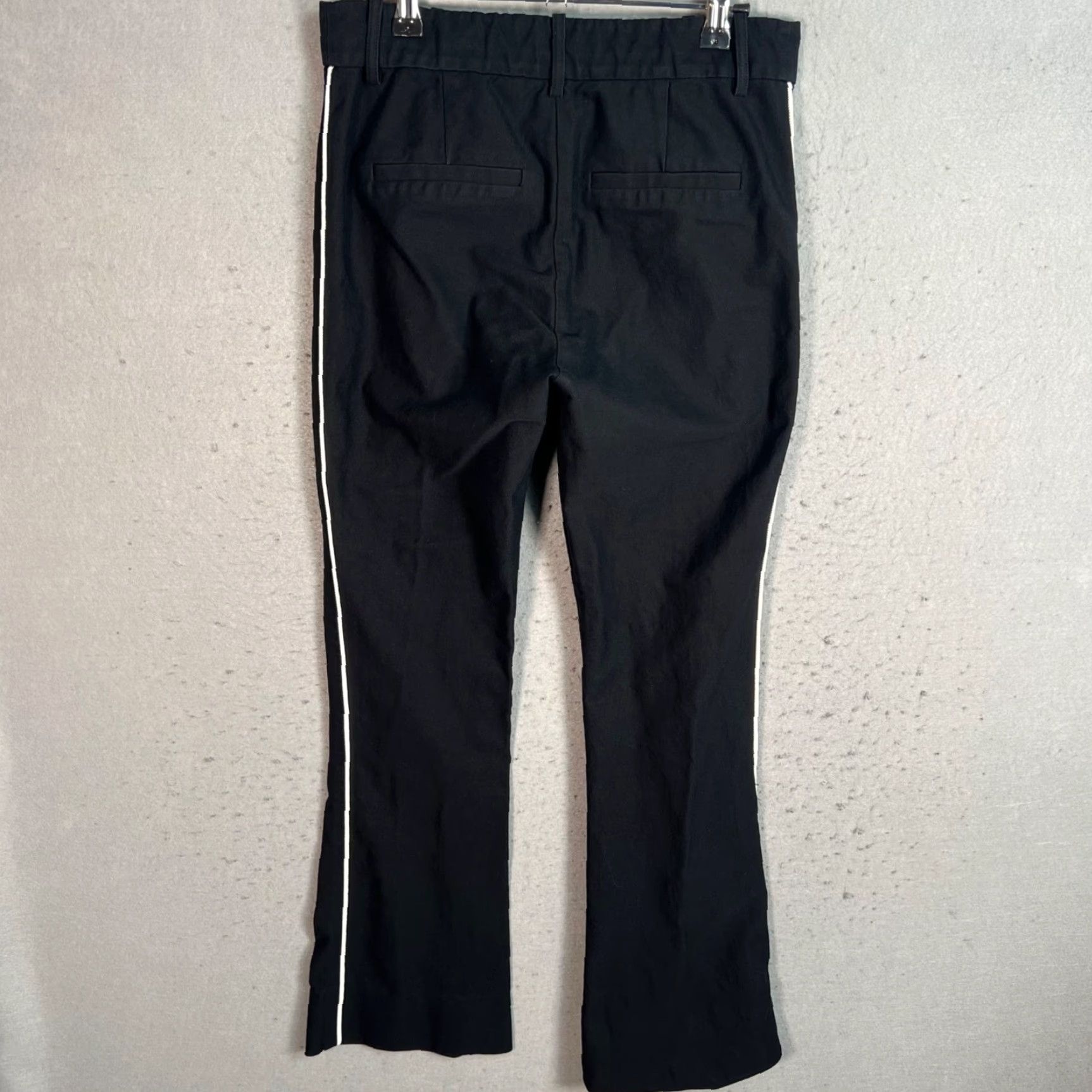 Vintage Derek Lam 10 Crosby Black Flare Leg Pants With White Side Stripes Womens Size 28 Size 28" / US 6 / IT 42 - 2 Thumbnail