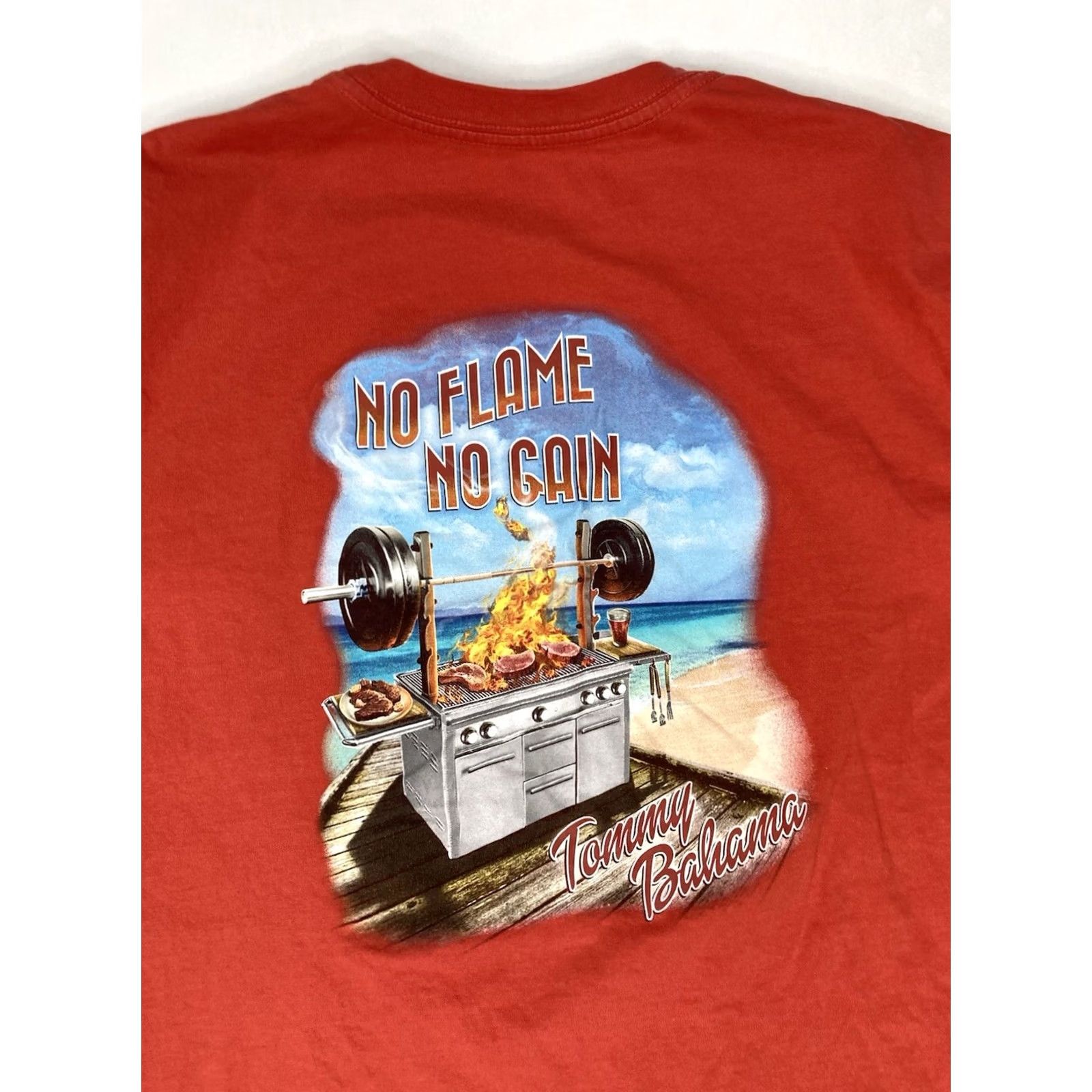 Tommy Bahama Tommy Bahama Graphic T-shirt Men Small Orange Short Sleeve Crew Neck No Flame No Gain Logo Beach All Seasons Vintage? Size US S / EU 44-46 / 1 - 2 Thumbnail
