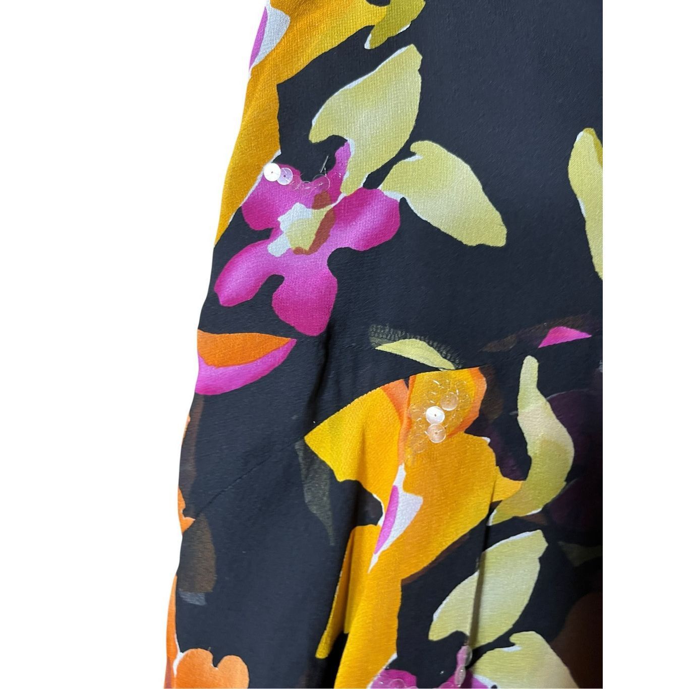 Jones New York Vintage Jones New York 100% Silk Skirt Layered Sequin Floral Size 26" / US 2 / IT 38 - 9 Thumbnail