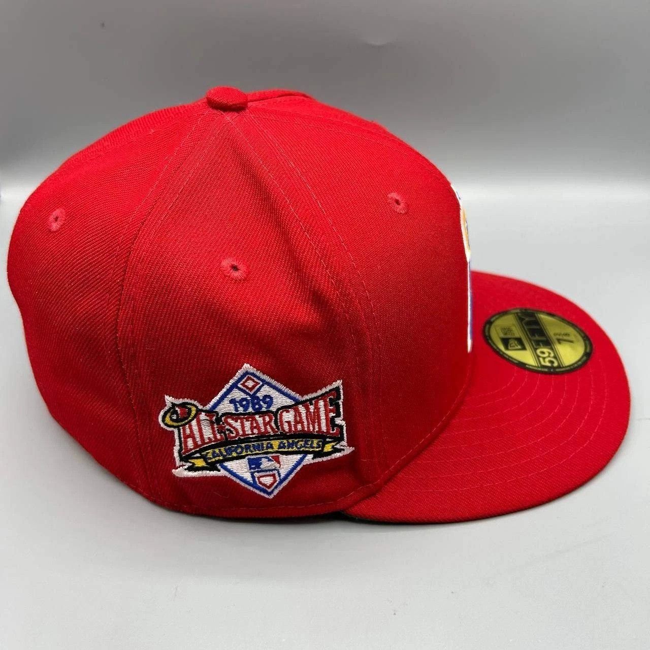 New Era Los Angeles LA Angels Hat Men 7 3/8 Red Green MLB Fitted Cap Size ONE SIZE - 6 Thumbnail