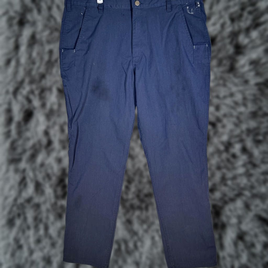 Carhartt Carhartt Pants Mens 39x31 Navy Blue Ripstop Relaxed Fit Zip Pocket Work Size US 38 / EU 54 - 1 Thumbnail