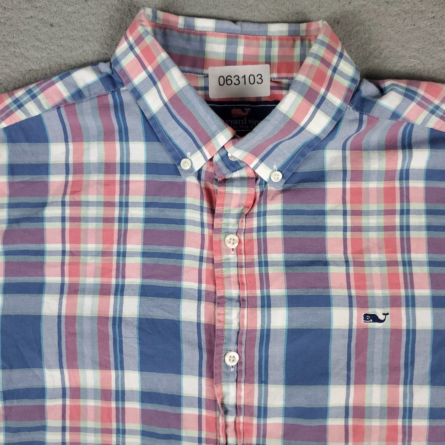 Vineyard Vines VINEYARD VINES Button-Up Shirt Mens 2XL Pink Blue Plaid Short Sleeve Casual Size US XXL / EU 58 / 5 - 2 Thumbnail