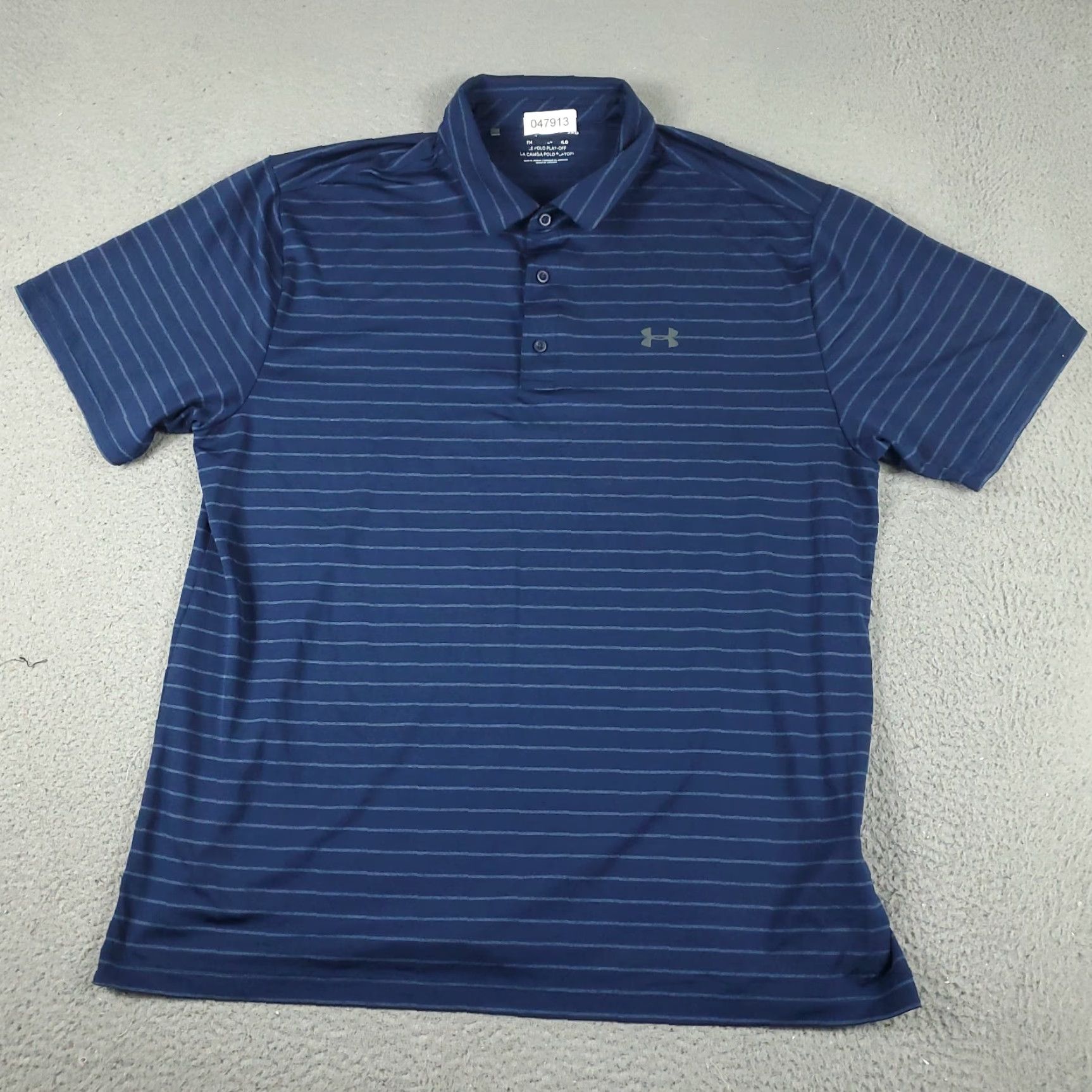 Under Armour Under Armour Polo Shirt Mens 2XL Blue Striped Polo Casual Golf Short Sleeve Shirt Mens Blue Striped Polo 2XL Under Armour Mens Size US XXL / EU 58 / 5 - 2 Thumbnail