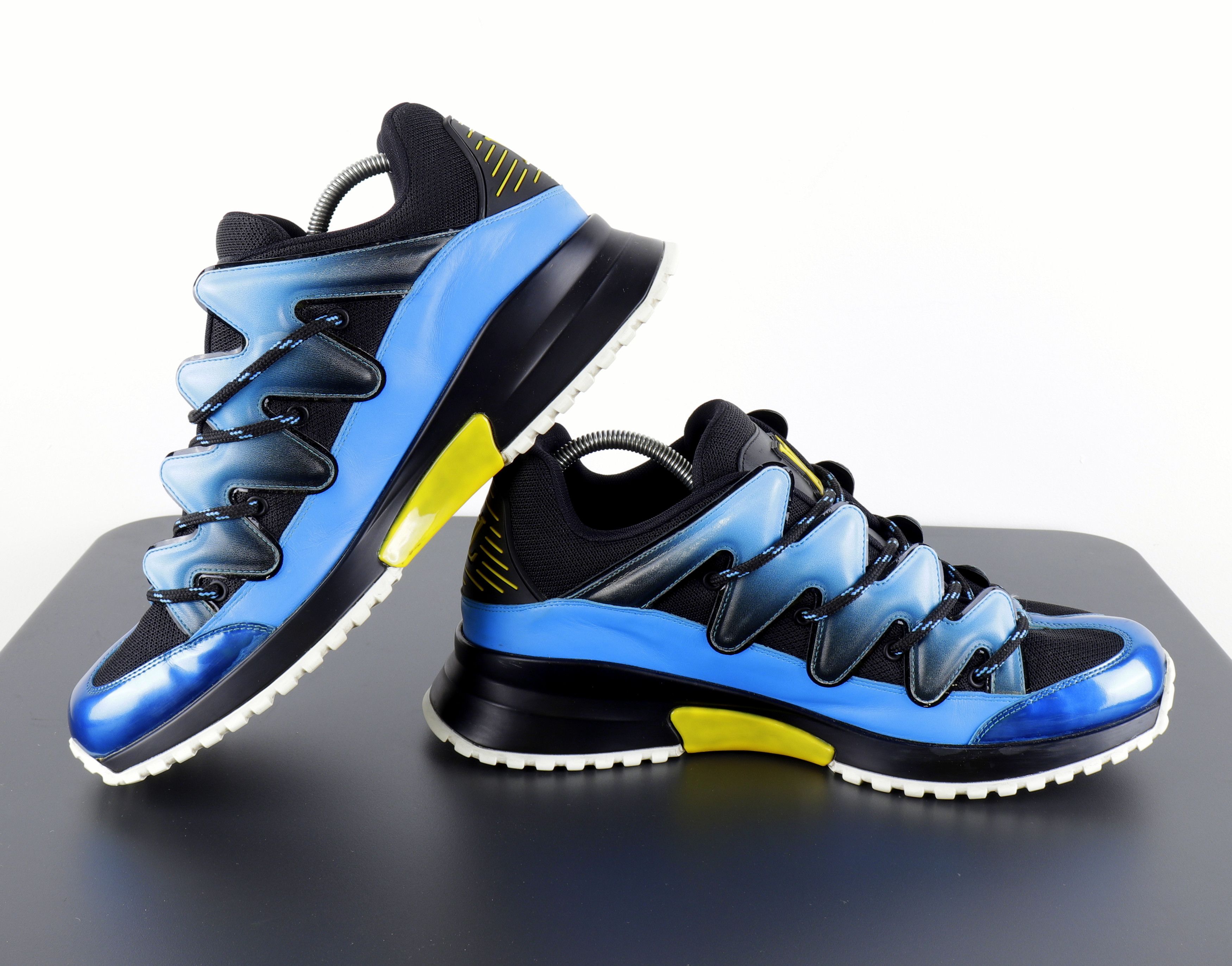 Louis Vuitton Louis Vuitton Calfskin Zig Zag Black Blue Sneakers Size US 11 / EU 44 - 12 Thumbnail