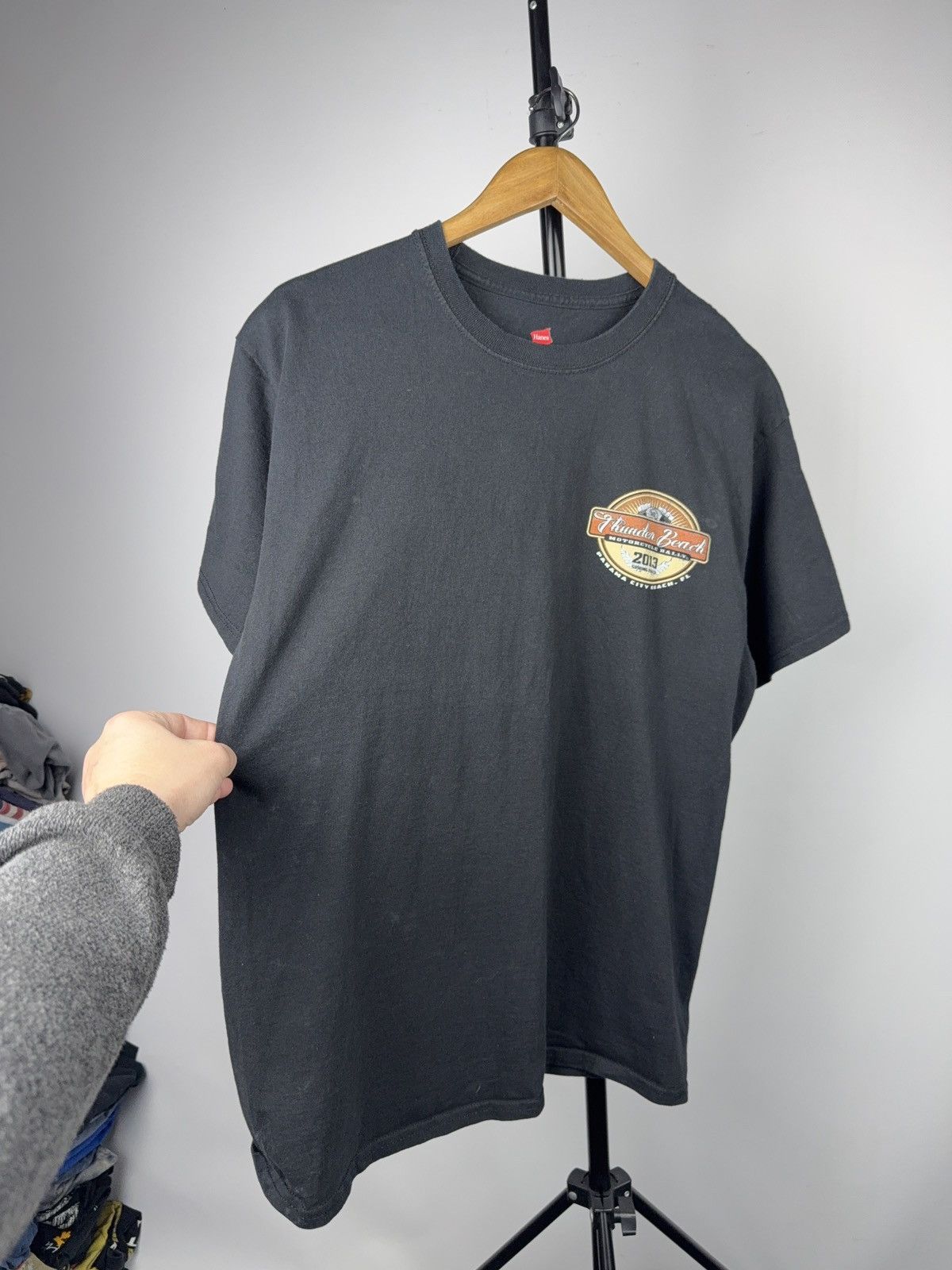 Harley Davidson 00s Biker Thunder Beach Motorcycle Moto Rally Tee 2013 Size US L / EU 52-54 / 3 - 3 Thumbnail