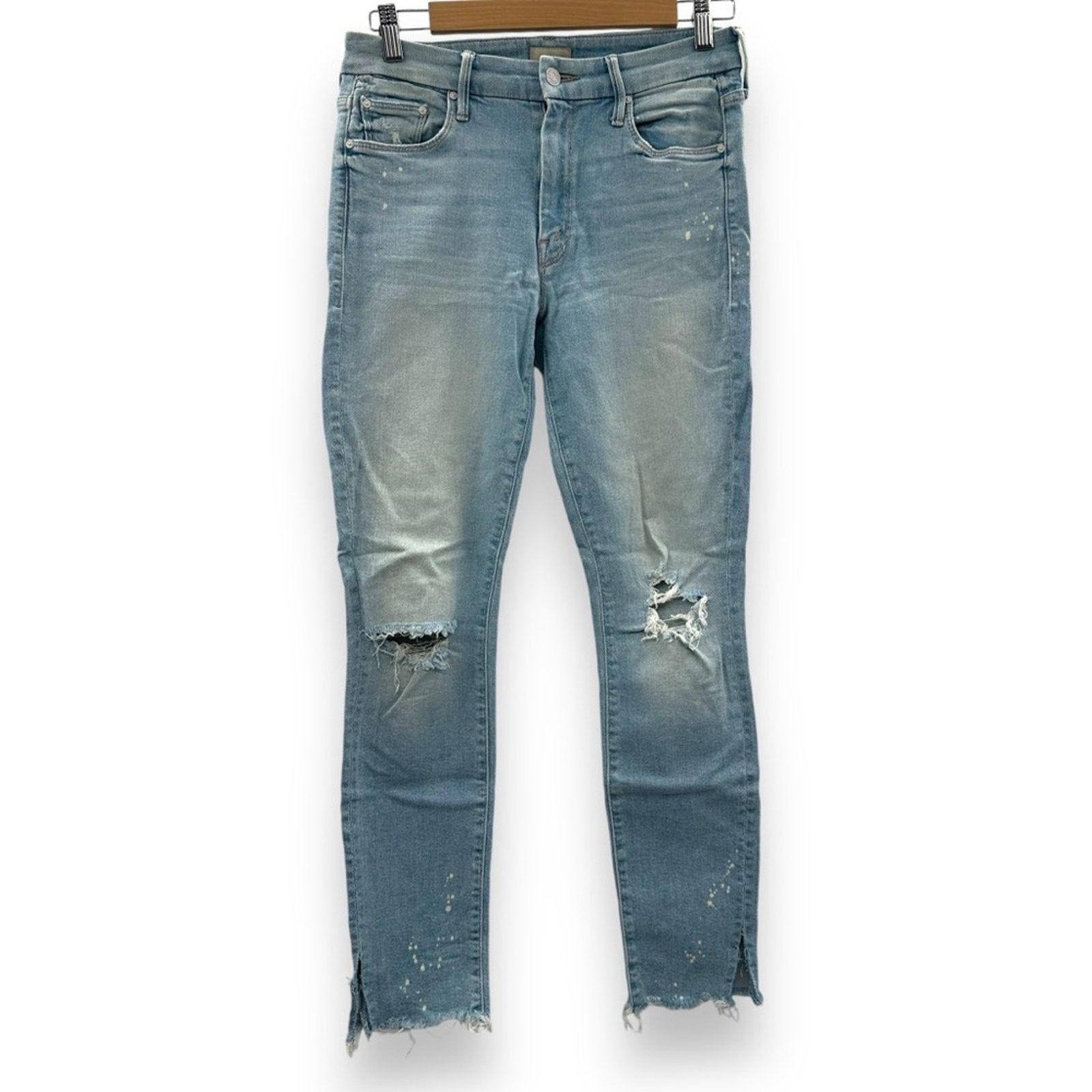 MOTHER Mother The Looker Sacred Slit Ankle Paint Splatter Jeans 27 Size 27" / US 4 / IT 40 - 2 Thumbnail