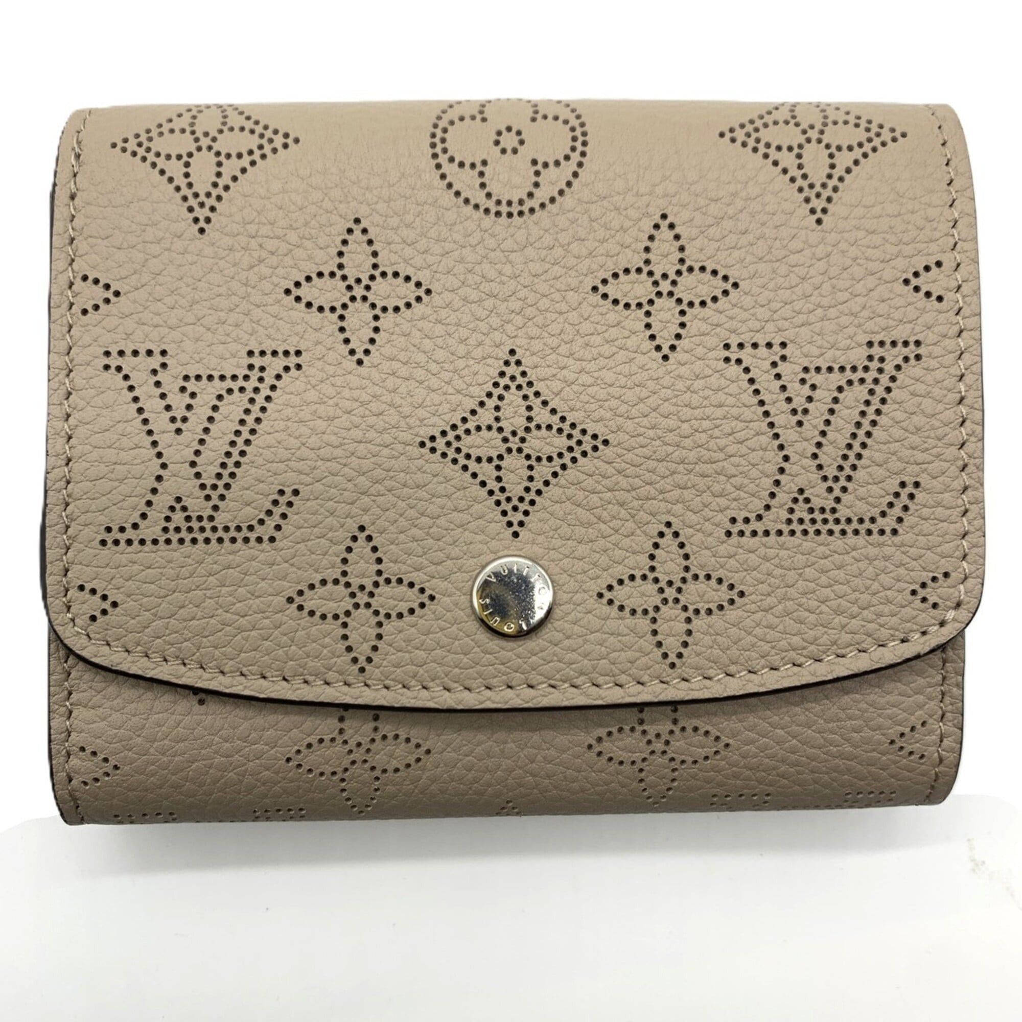 Louis Vuitton Louis Vuitton Bi-fold Wallet Portefeuille Iris Compact Mahina M62542 Beige Women's LOUIS VUITTON Size ONE SIZE - 1 Thumbnail