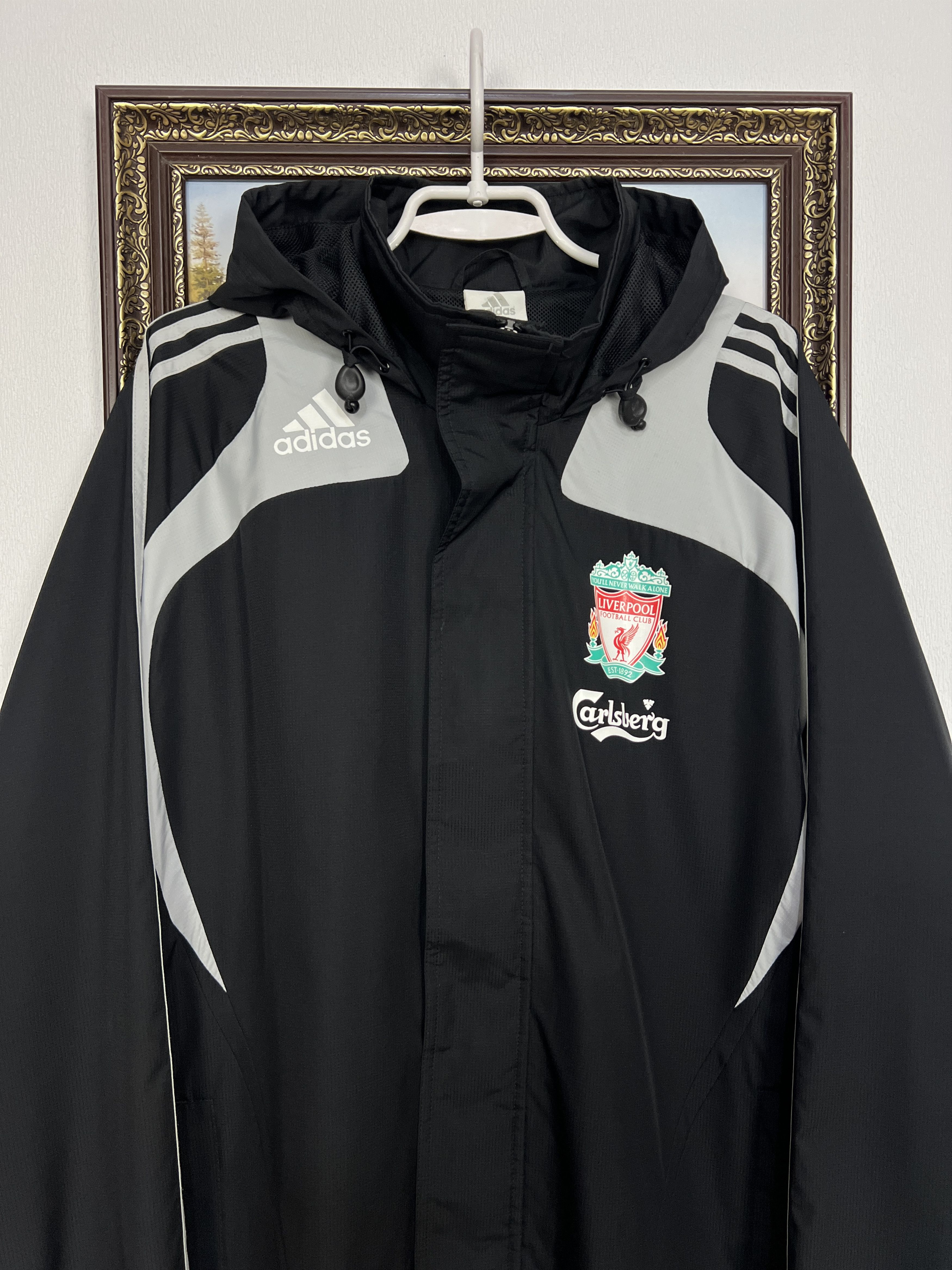 Adidas Vintage Liverpool Football Jacket Soccer Hooded Track Top Size US M / EU 48-50 / 2 - 2 Thumbnail