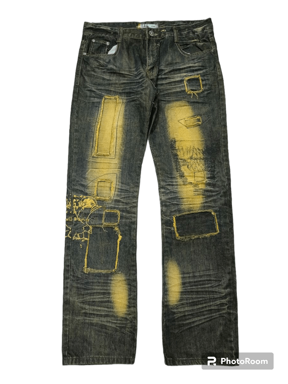 Rusty SICK RUSTY PACTHWORK ILLUSTRATION T.S.L JEANS Size US 34 / EU 50 - 1 Thumbnail
