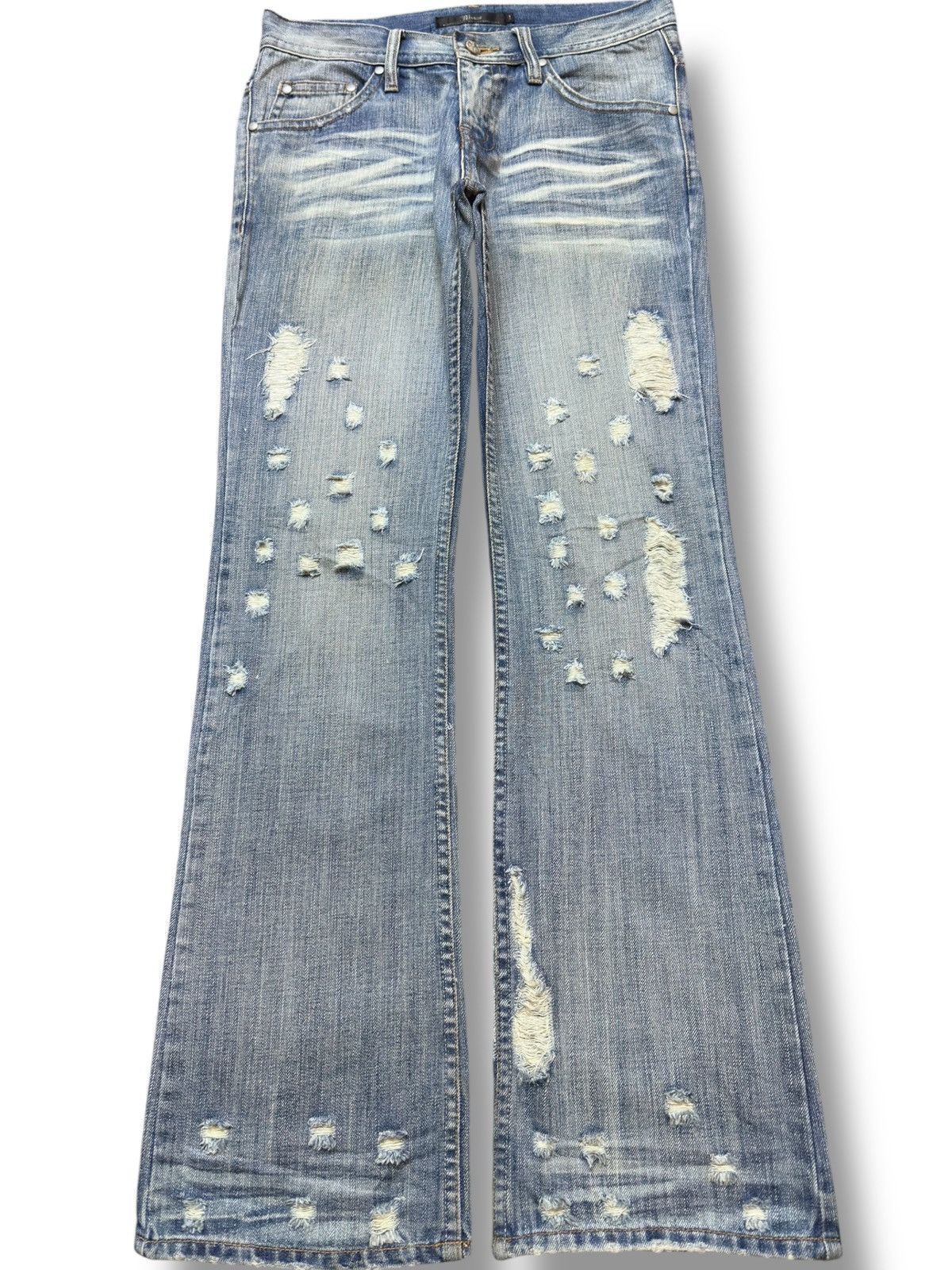Le Grande Bleu (L.G.B.) Vintage Midas Flare Bootcut Faded Grunge Distressed Denim Size US 30 / EU 46 - 1 Thumbnail