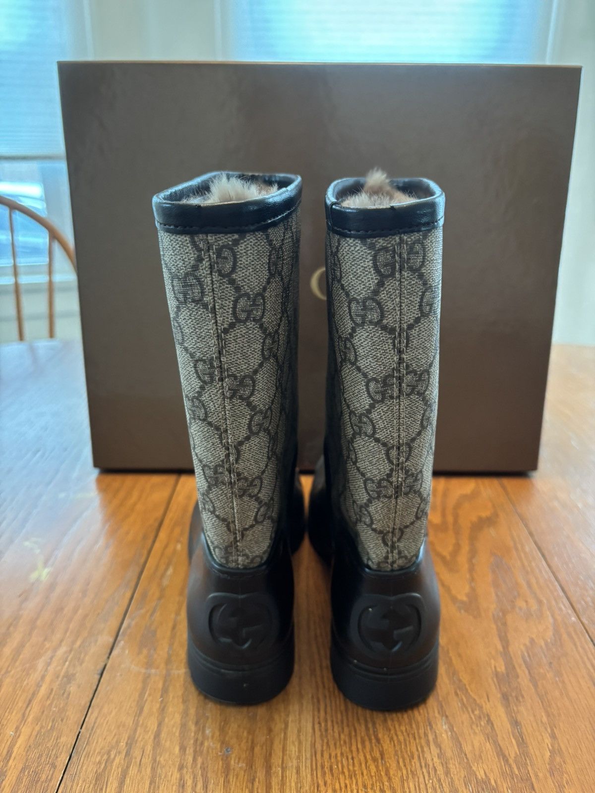 Gucci Gucci GG Plus Coated Canvas/Rubber Rain Boots Size US 6 / IT 36 - 3 Thumbnail