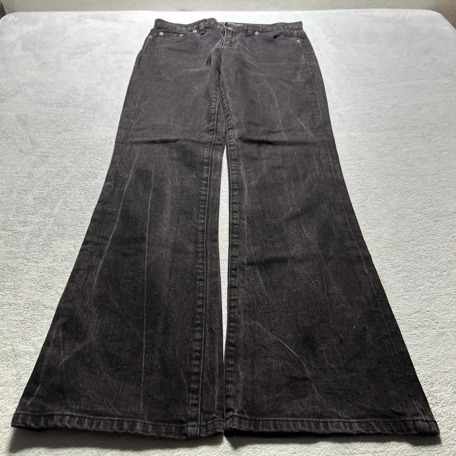Lauren Ralph Lauren Polo Ralph Dojo Baggy Jeans Women 6 31x32 Wide Flare Black Size 28" / US 6 / IT 42 - 2 Thumbnail
