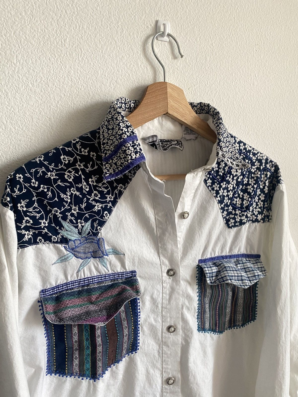 Vintage Vintage 90s Patchwork Button Up Shirt Size US S / EU 44-46 / 1 - 4 Thumbnail