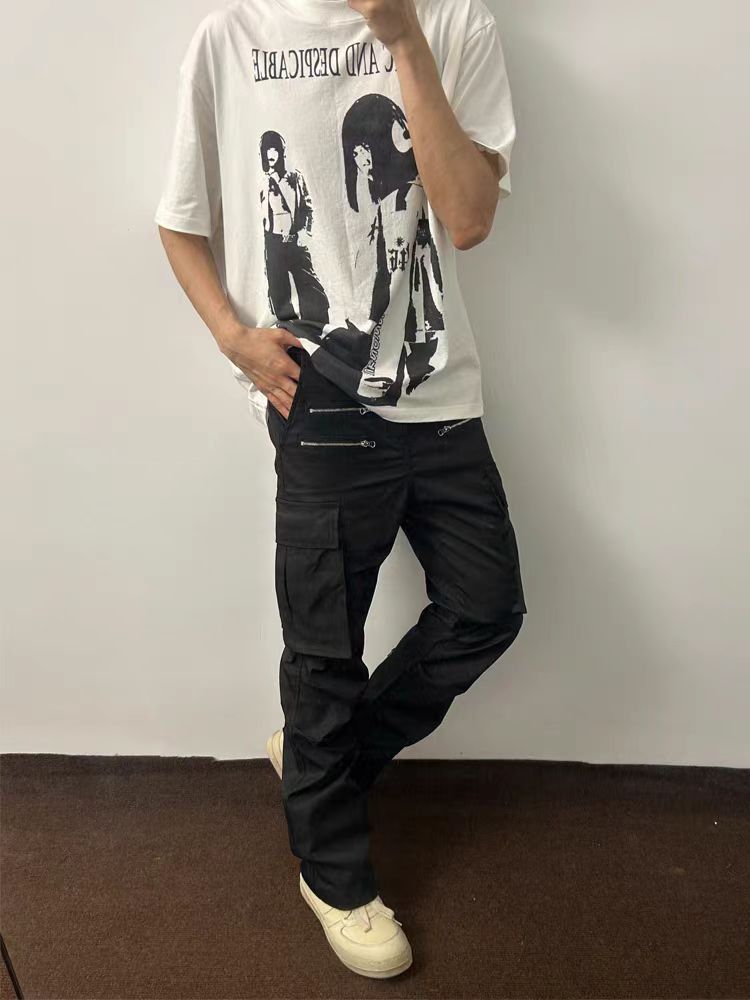 Japanese Brand × Vintage Black baggy casual pants with zipper pockets Size US 34 / EU 50 - 4 Thumbnail