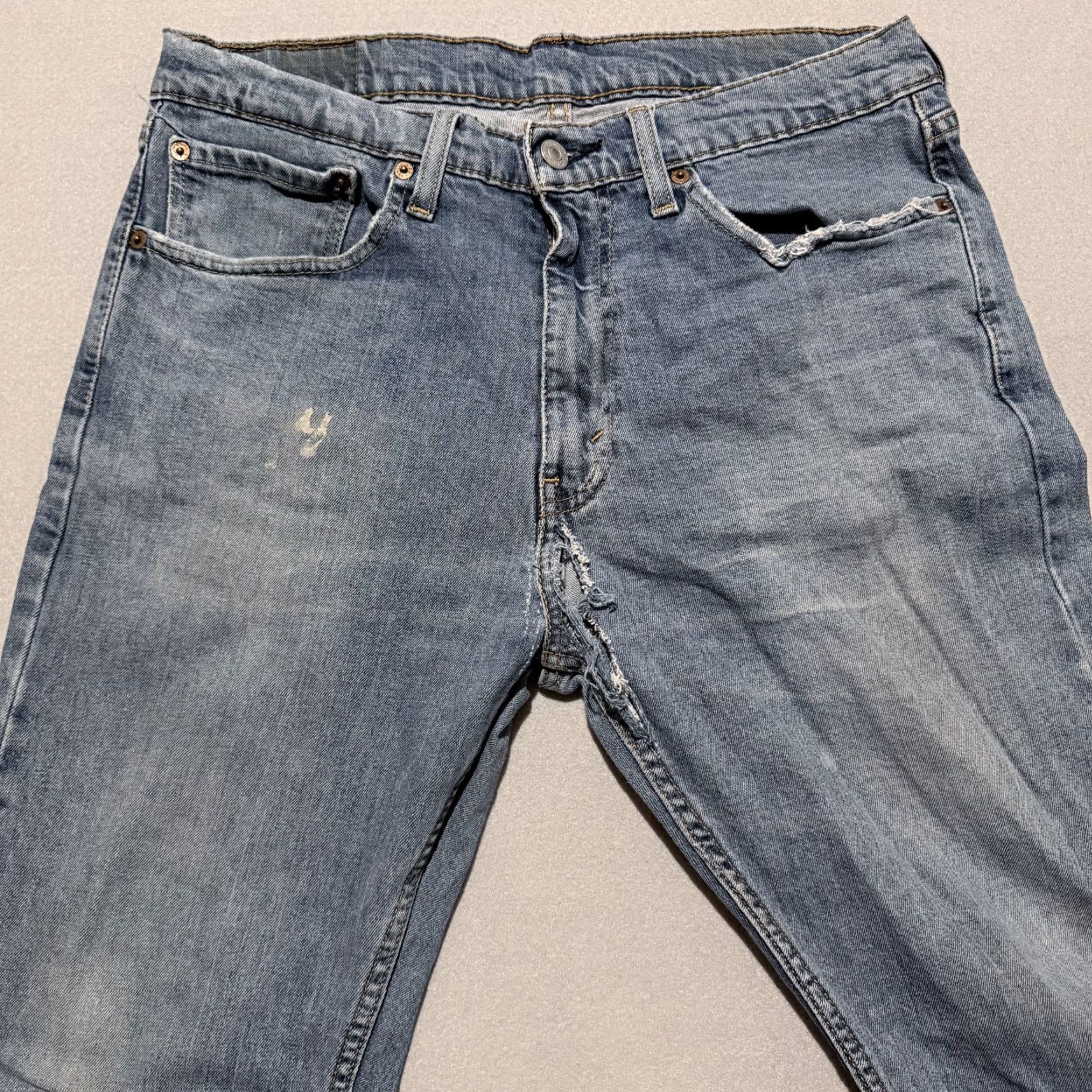 Levi's Levi's 505 Jeans Men Blue Denim Mid Rise Pockets Straight Leg Jeans 34x30 Size US 34 / EU 50 - 3 Thumbnail