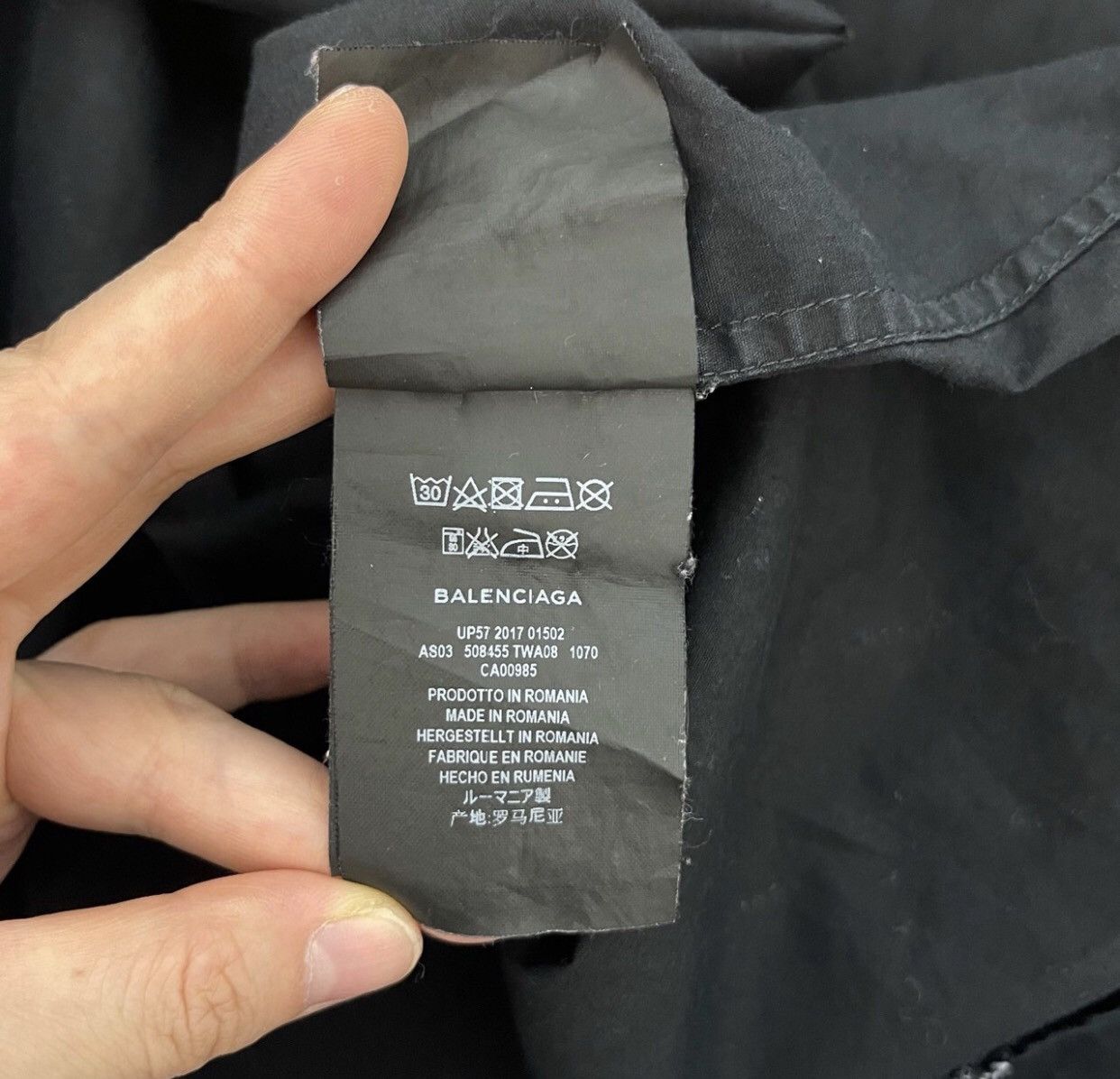 Balenciaga Balenciaga Long Sleeve Shirt in Black with Full Logo shirt Size US M / EU 48-50 / 2 - 7 Thumbnail