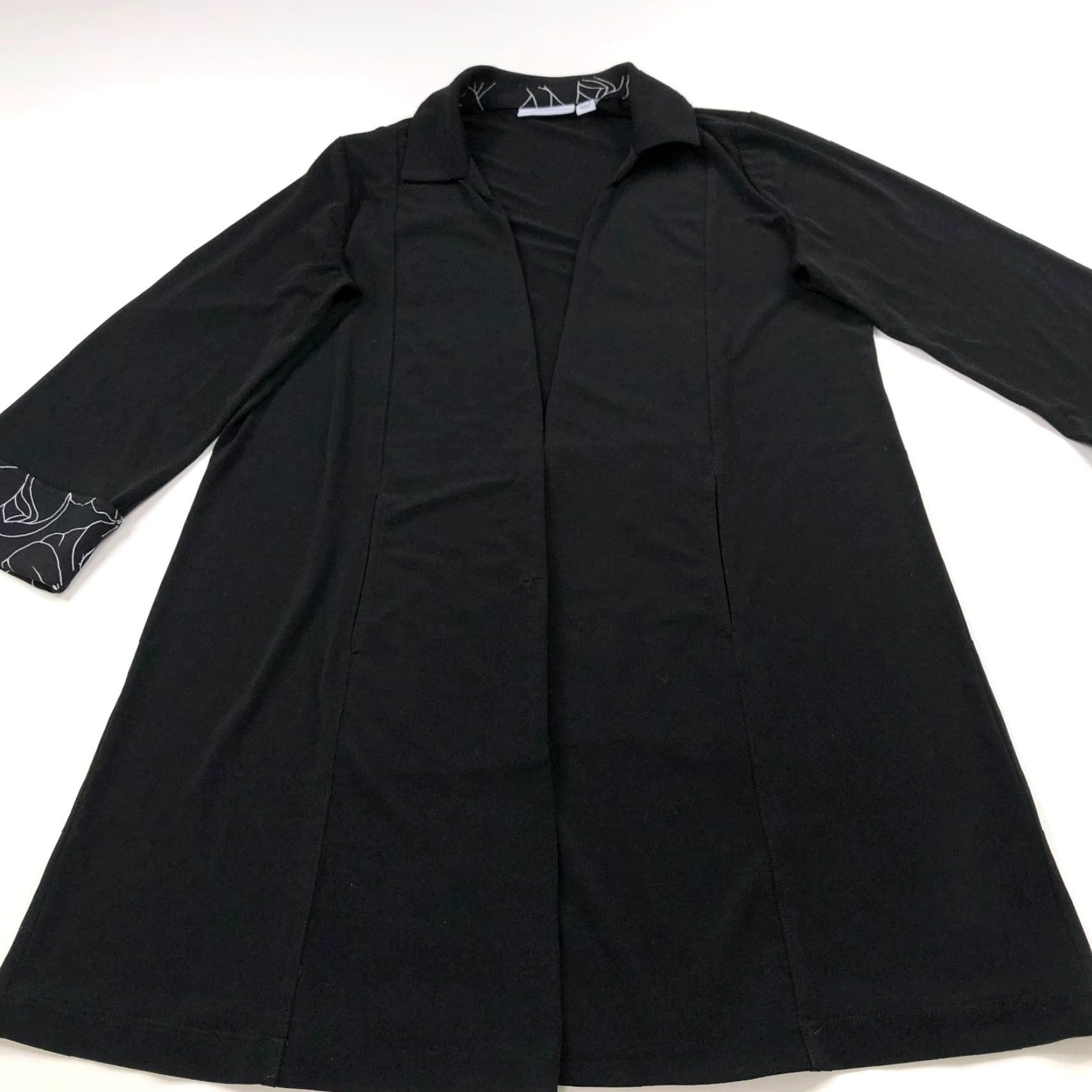 Vintage Susan Graver Open Front Cardigan Duster Sweater Black Women's XS? No - use original size S Size S / US 4 / IT 40 - 2 Thumbnail