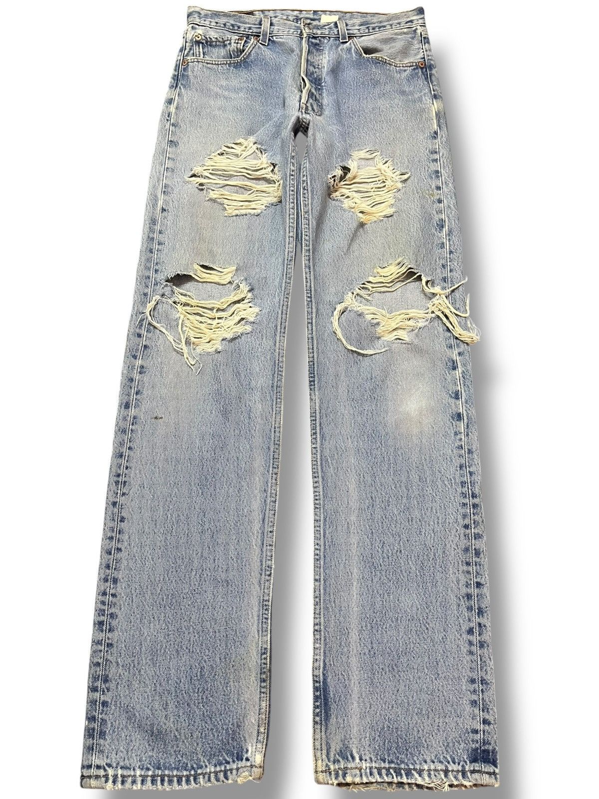 Levi's Vintage Clothing Vintage Levi’s 501xx Ripped Faded Distressed Denim Size US 31 - 1 Thumbnail