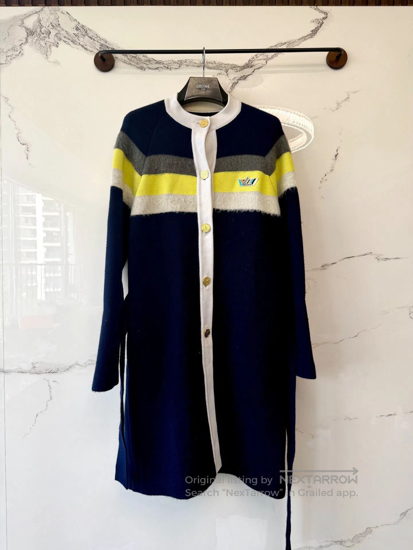 Japanese Brand long navy wool cardigan coat. Size S / US 4 / IT 40 - 1 Thumbnail