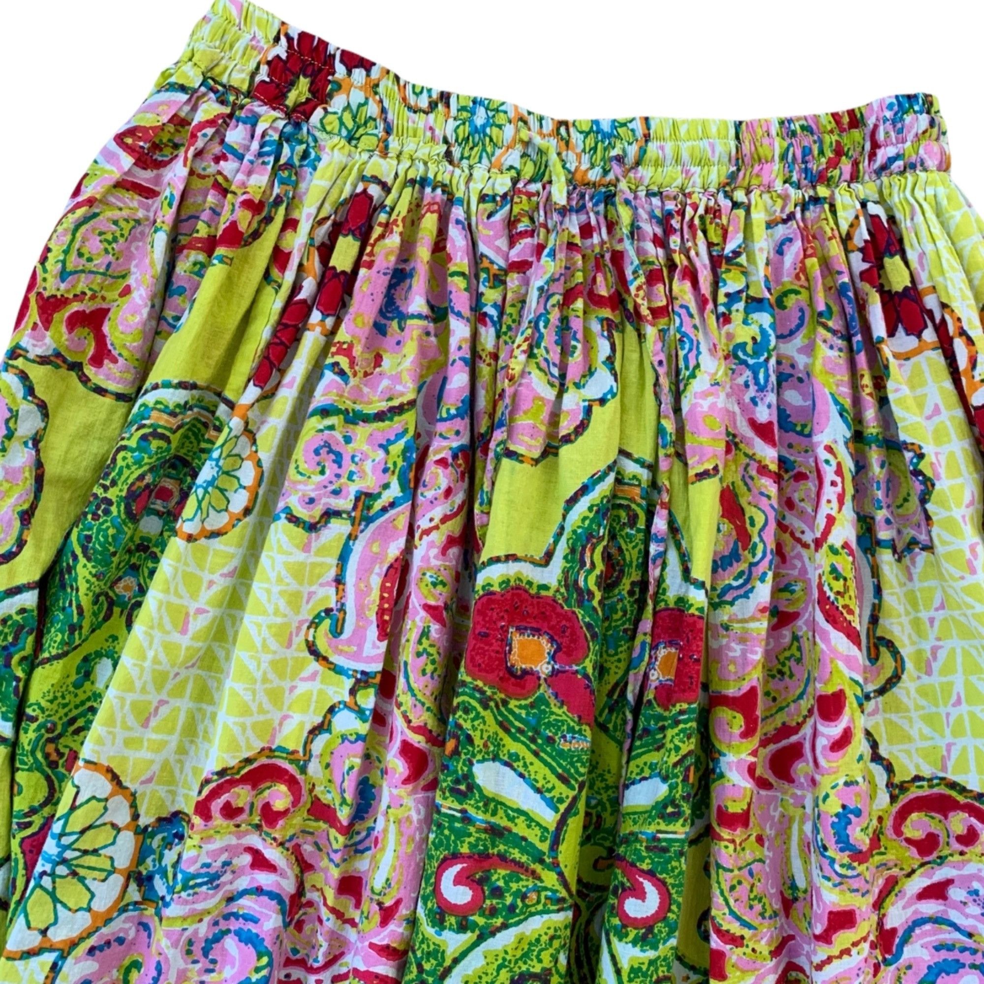 Other Bedford Fair Novelty Print Art To Wear Neon Boho Midi Skirt Size 26" / US 2 / IT 38 - 5 Thumbnail