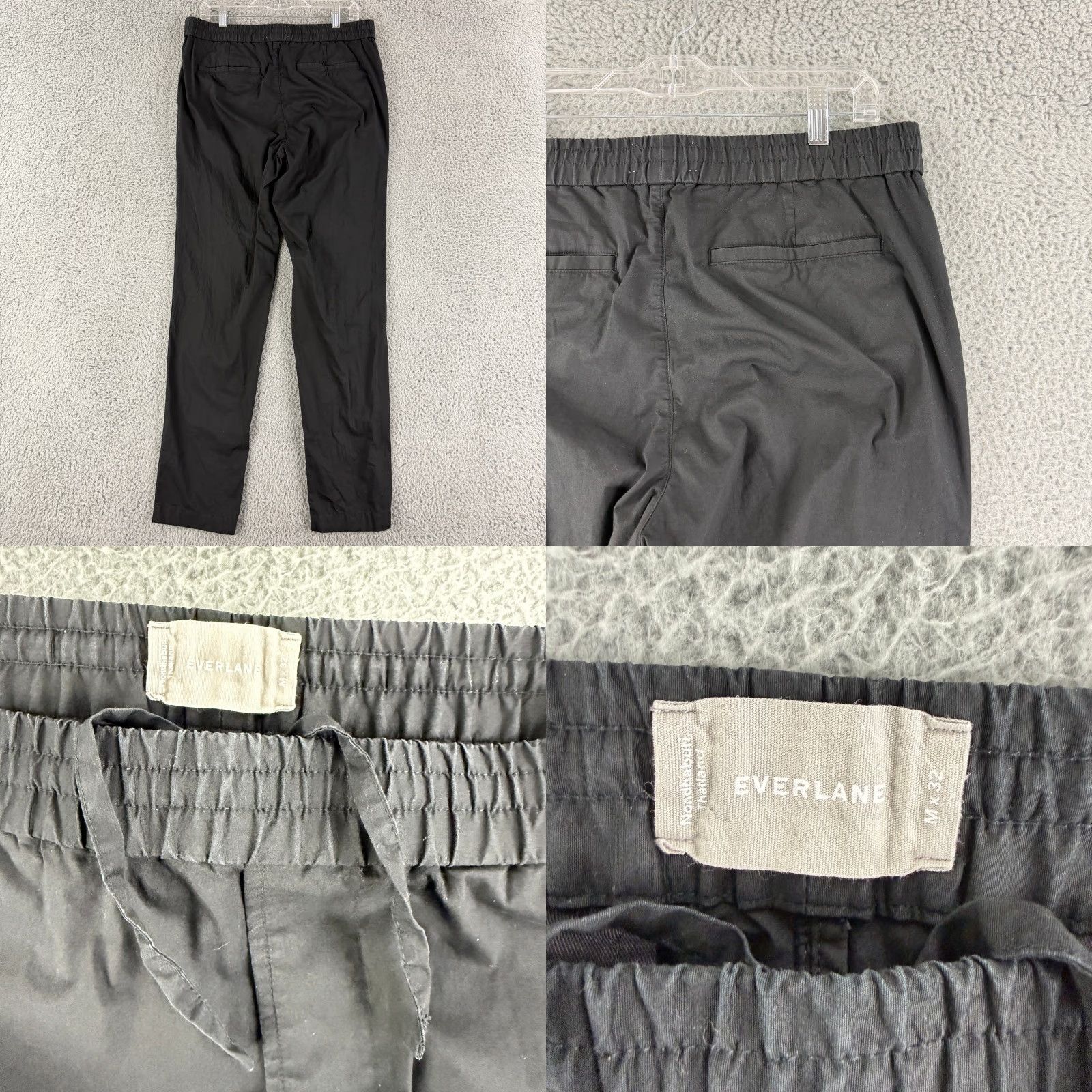 Everlane Everlane Easy Pant Mens 32 Black Cotton Straight Leg Pull On Casual Pants Regular Size US 34 / EU 50 - 8 Thumbnail