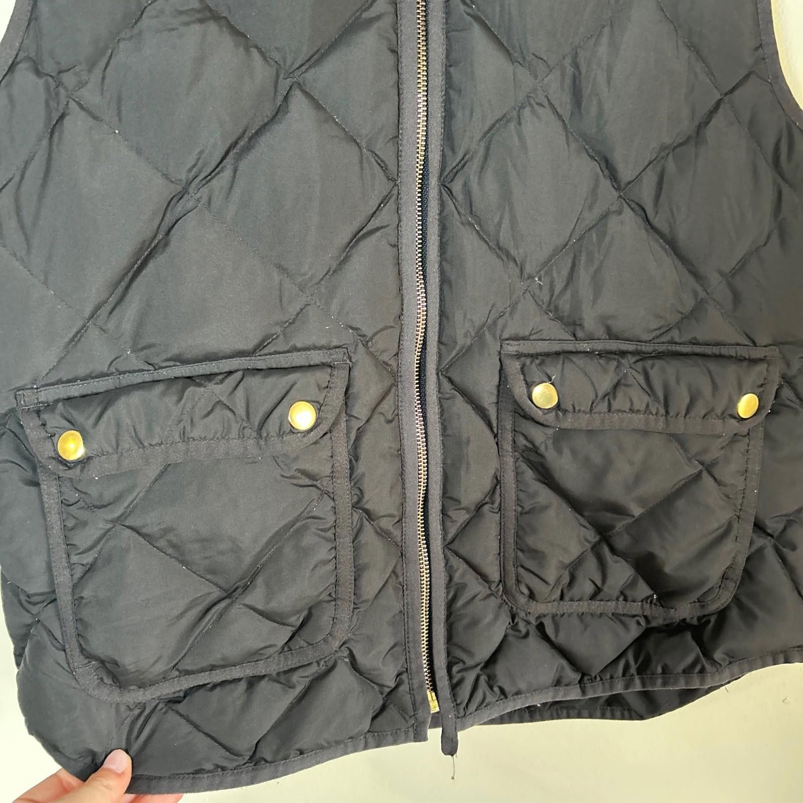 J.Crew J Crew Excursion Quilted Puffer Vest Womens Medium Black Size M / US 6-8 / IT 42-44 - 3 Thumbnail