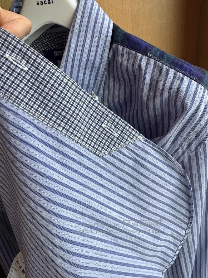 Junya Watanabe JUNYA WATANABE Navy and White Striped Shirt Size US S / EU 44-46 / 1 - 5 Thumbnail