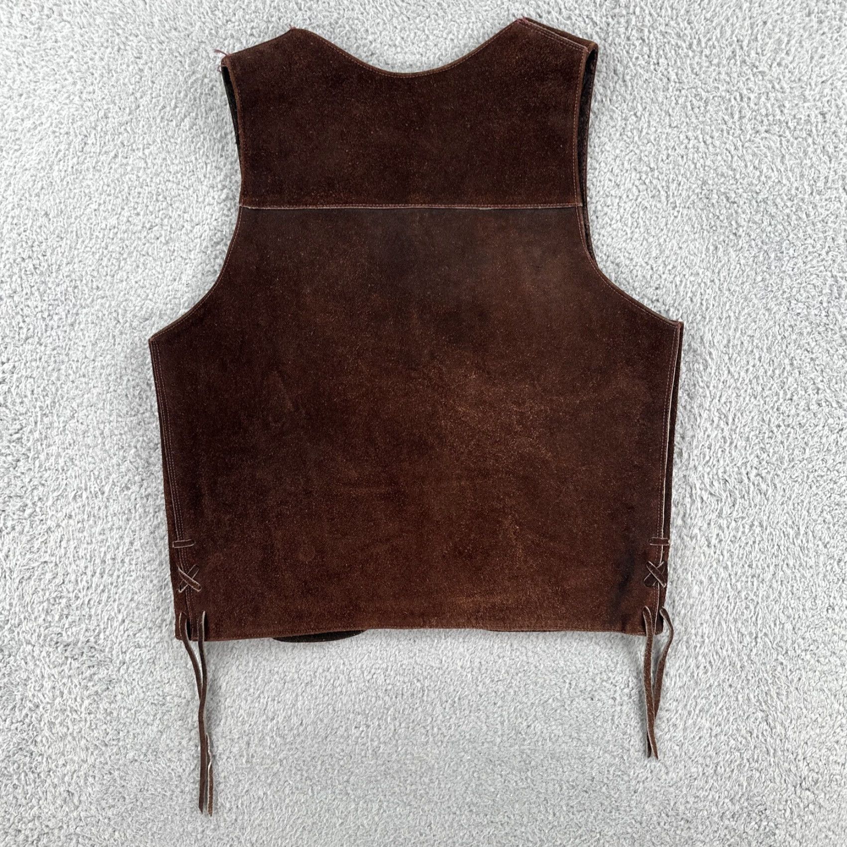 Vintage VINTAGE 60s Leather Vest Dennis Hopper Easy Rider Style Fleece Lined Leather Vest S Brown Mens Womens Girls Boys Size US S / EU 44-46 / 1 - 6 Thumbnail