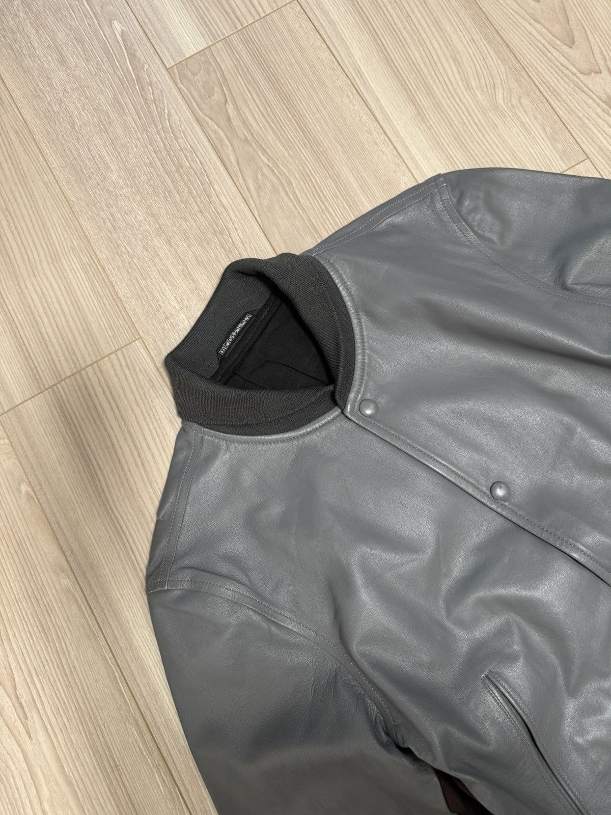 Yohji Yamamoto Yohji Yamamoto Pour Homme SS2001 Lamb Leather Varsity Jkt Size US M / EU 48-50 / 2 - 7 Thumbnail