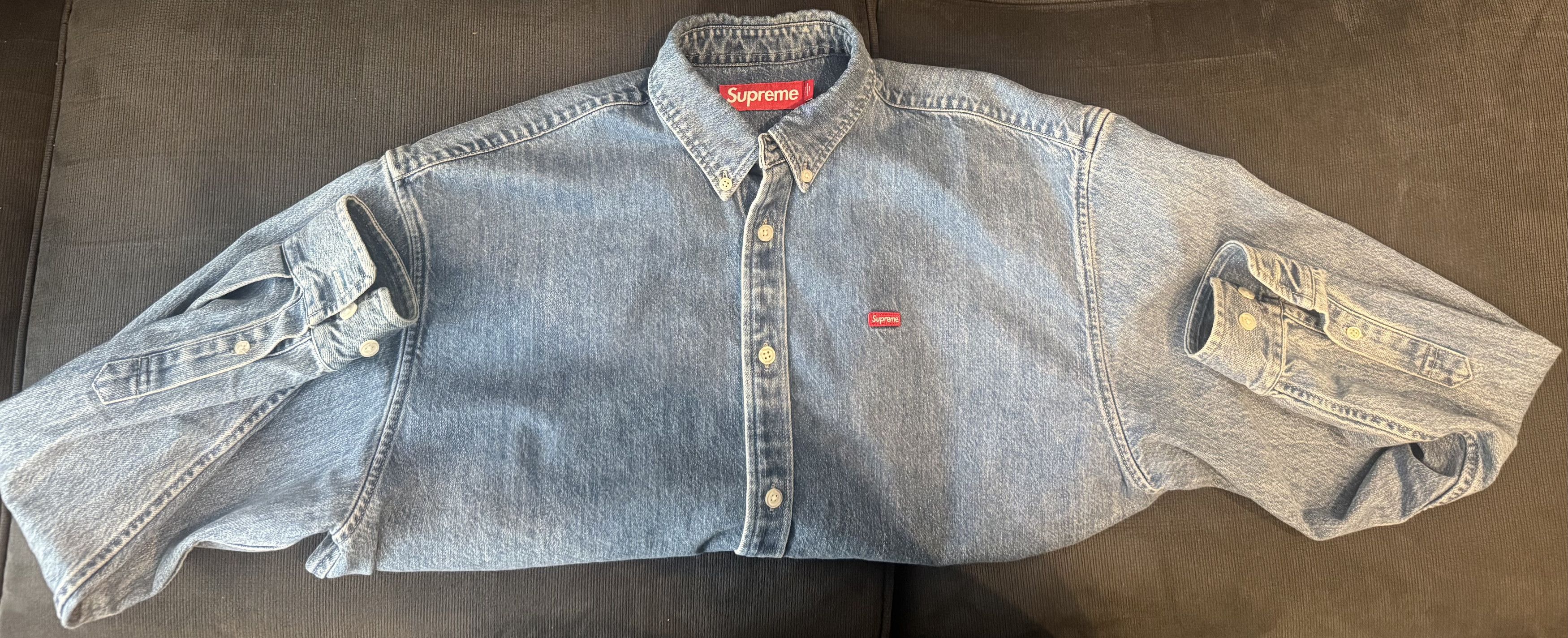 Supreme Small Box Logo Denim Button Up Size US S / EU 44-46 / 1 - 2 Thumbnail