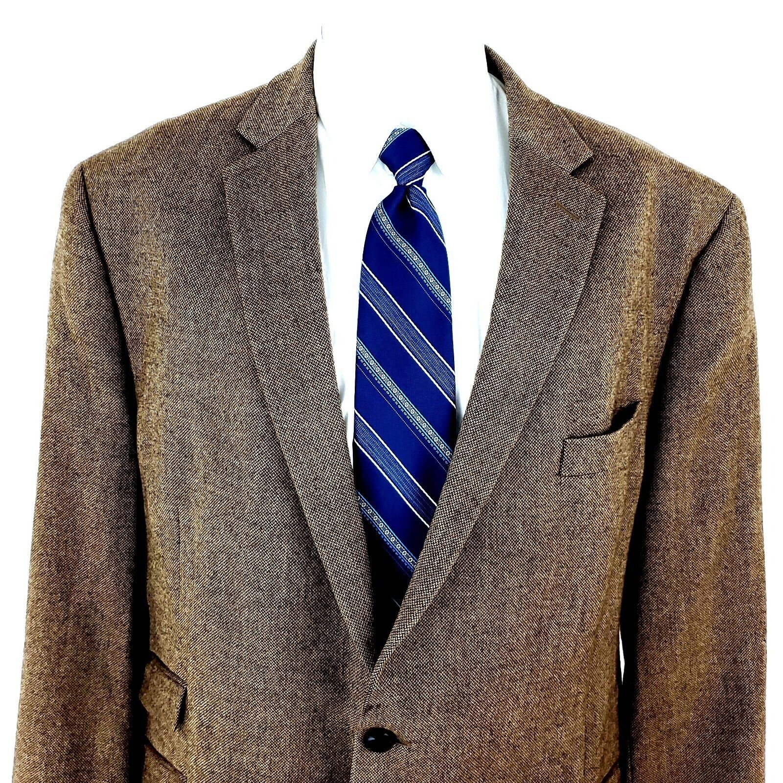 Lauren Ralph Lauren Tweed Wool 2 Leather Button Sport Coat 4