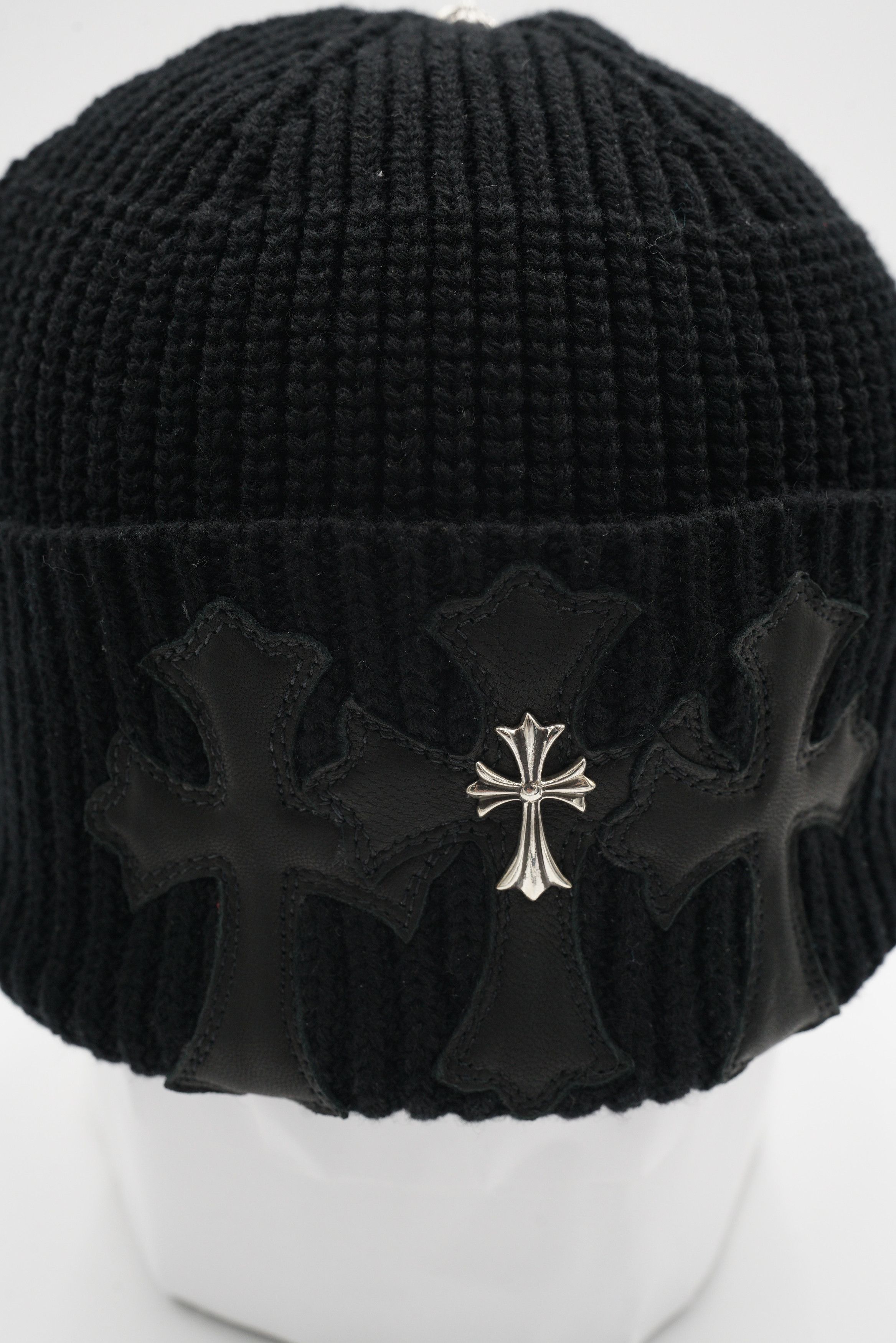 Chrome Hearts Chrome Hearts Triple Leather Cross With Silver Cross Beanie Size ONE SIZE - 3 Thumbnail