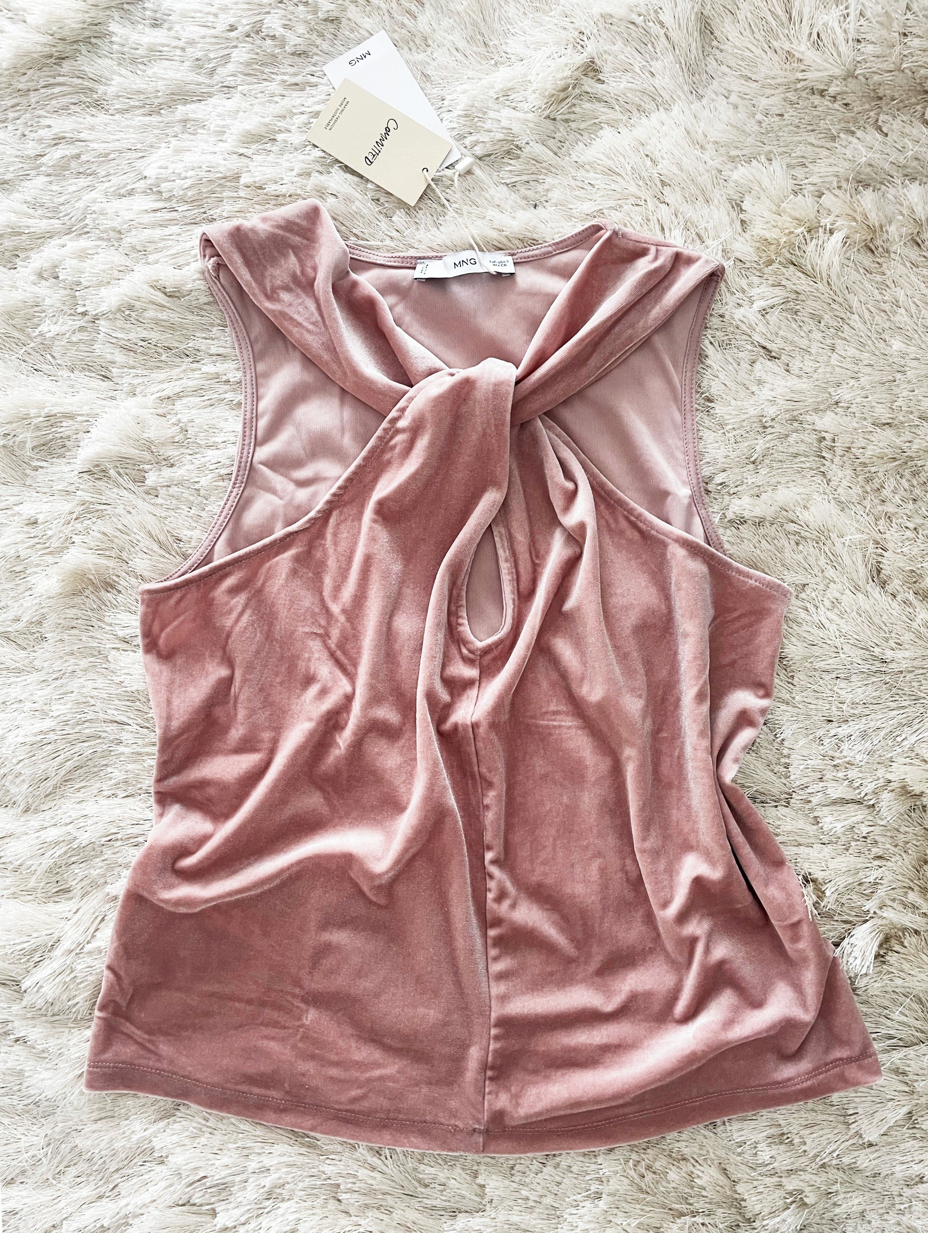 Mango MANGO Pink velvet top with knot S / 4 Size S / US 4 / IT 40 - 6 Thumbnail