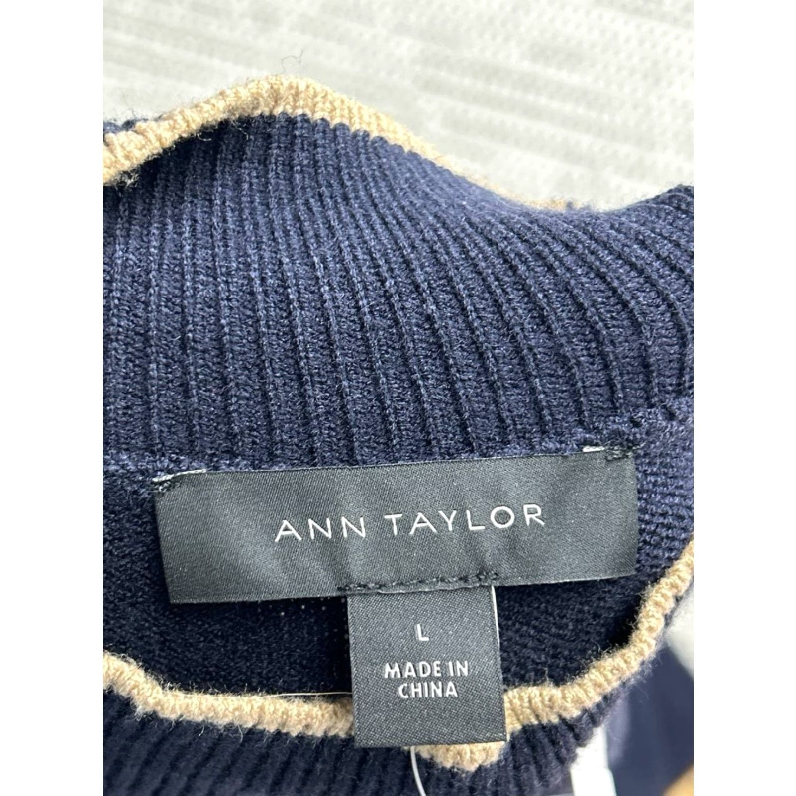 Ann Taylor Ann Taylor Sweater Women's Large Blue Raglan Sleeve Mock Neck Knit Pullover Winter Spring Casual Business Size L / US 10 / IT 46 - 4 Thumbnail
