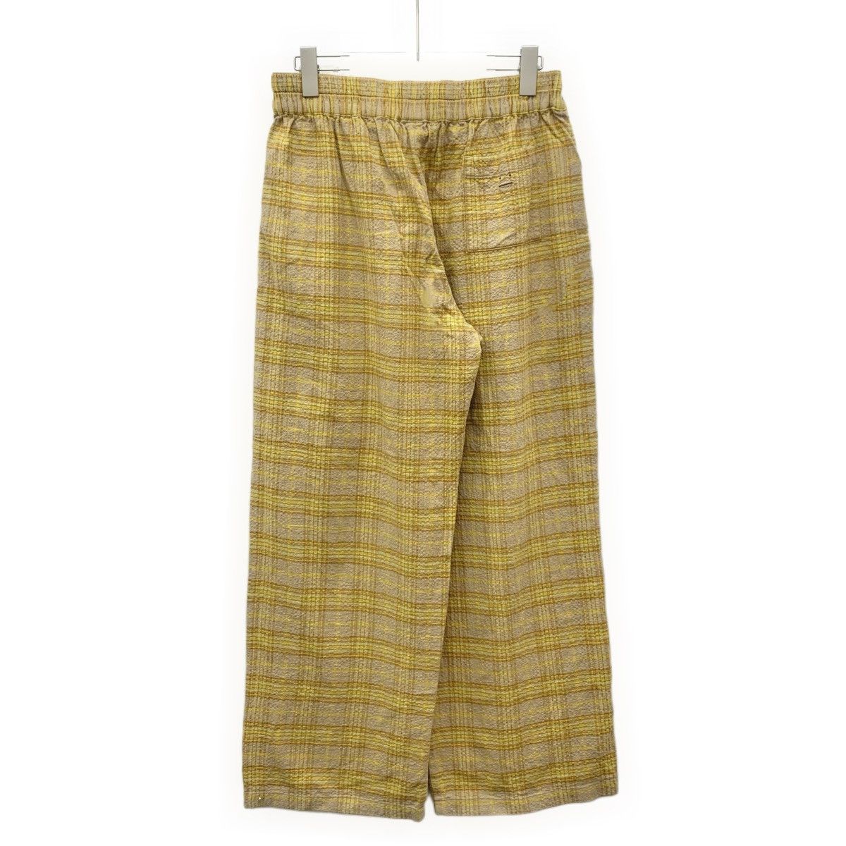Acne Studios Acne Studios Yellow Plaid Cotton Casual Wide-Leg Pants K26WX Size 26" / US 2 / IT 38 - 2 Thumbnail