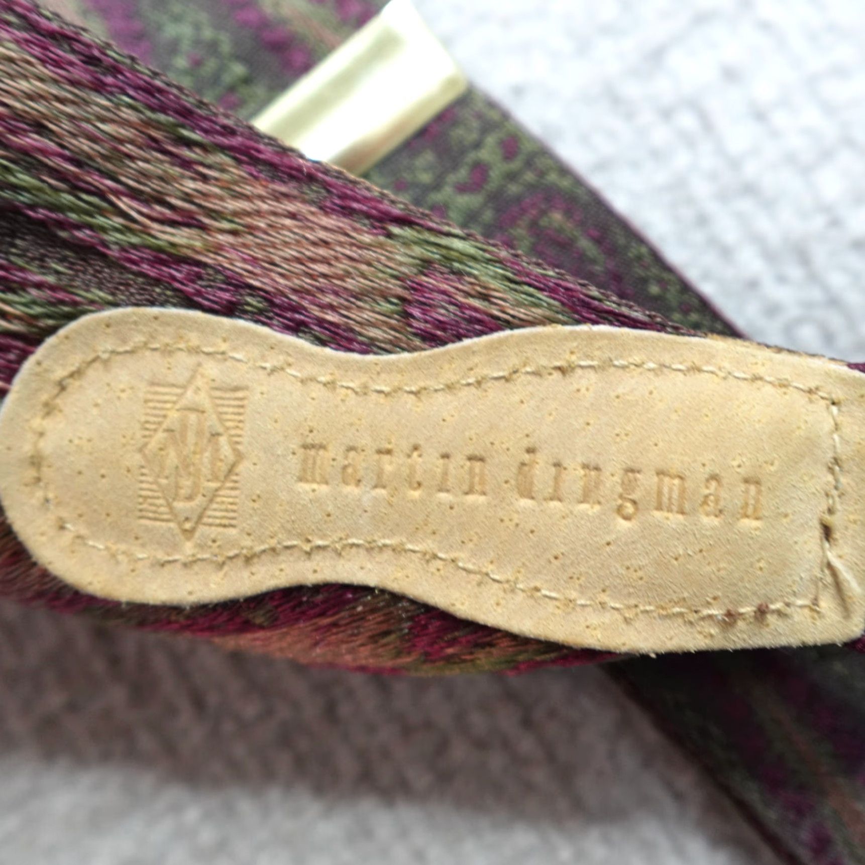 Vintage Martin Dingman Suspenders Brown Red Woven Paisley Brass Clasp Mens Brown Suspenders Adjustable Belt Loop Silk Likely Flaw Free US Made Size ONE SIZE - 4 Thumbnail