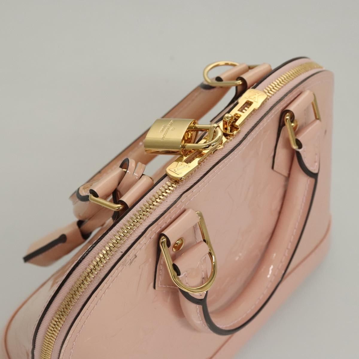 Louis Vuitton LOUIS VUITTON Vernis Alma BB Hand Bag Pink Rose Valerine Size ONE SIZE - 6 Thumbnail