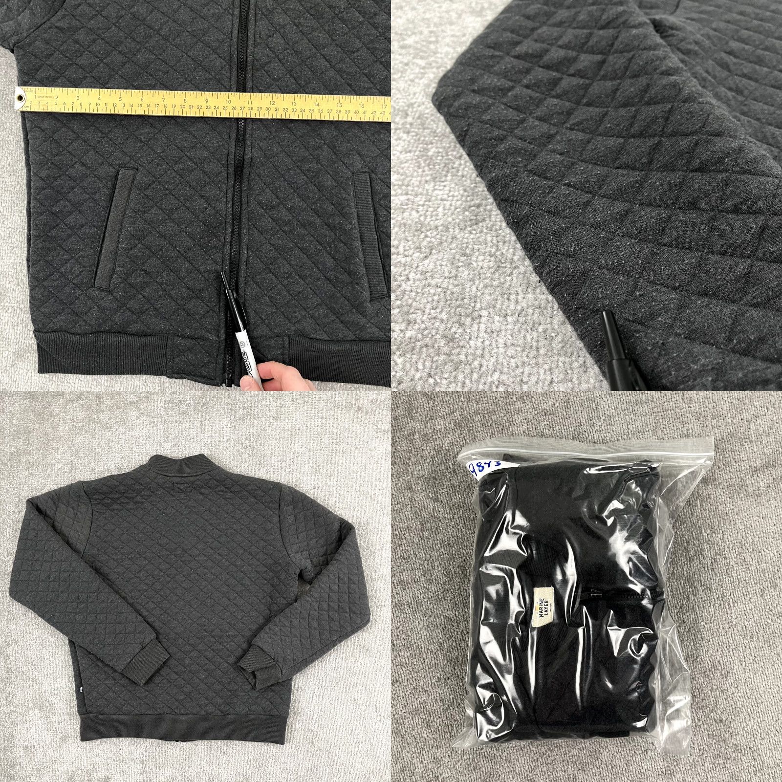 Marine Layer MARINE LAYER Jacket Mens Medium Gray Quilted Bomber Full Zip Outdoor Preppy Size US M / EU 48-50 / 2 - 8 Thumbnail
