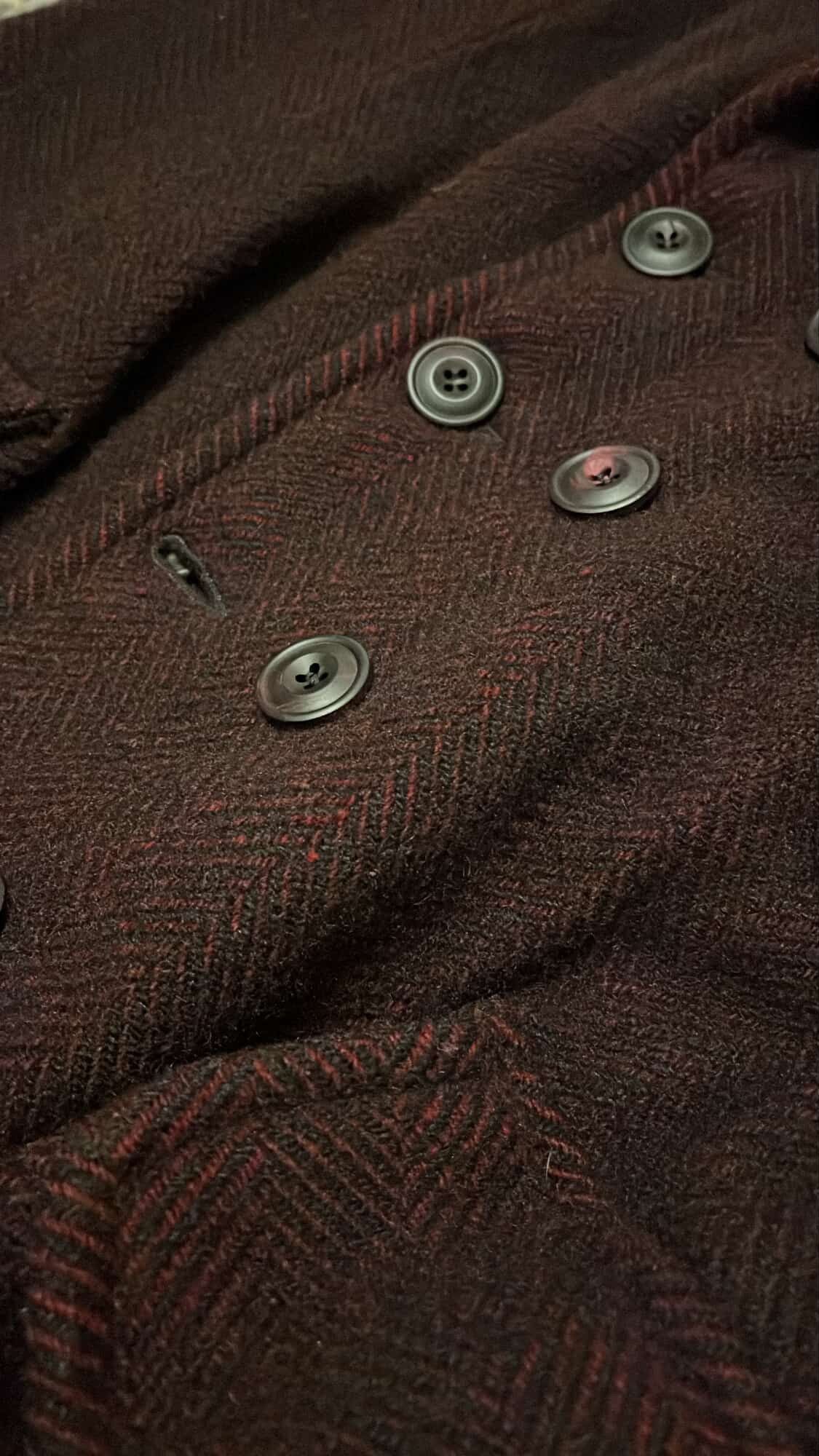 John Alexander Skelton JAS CX hand dyed Irish woolen heringbone great coat. Size US S / EU 44-46 / 1 - 5 Thumbnail