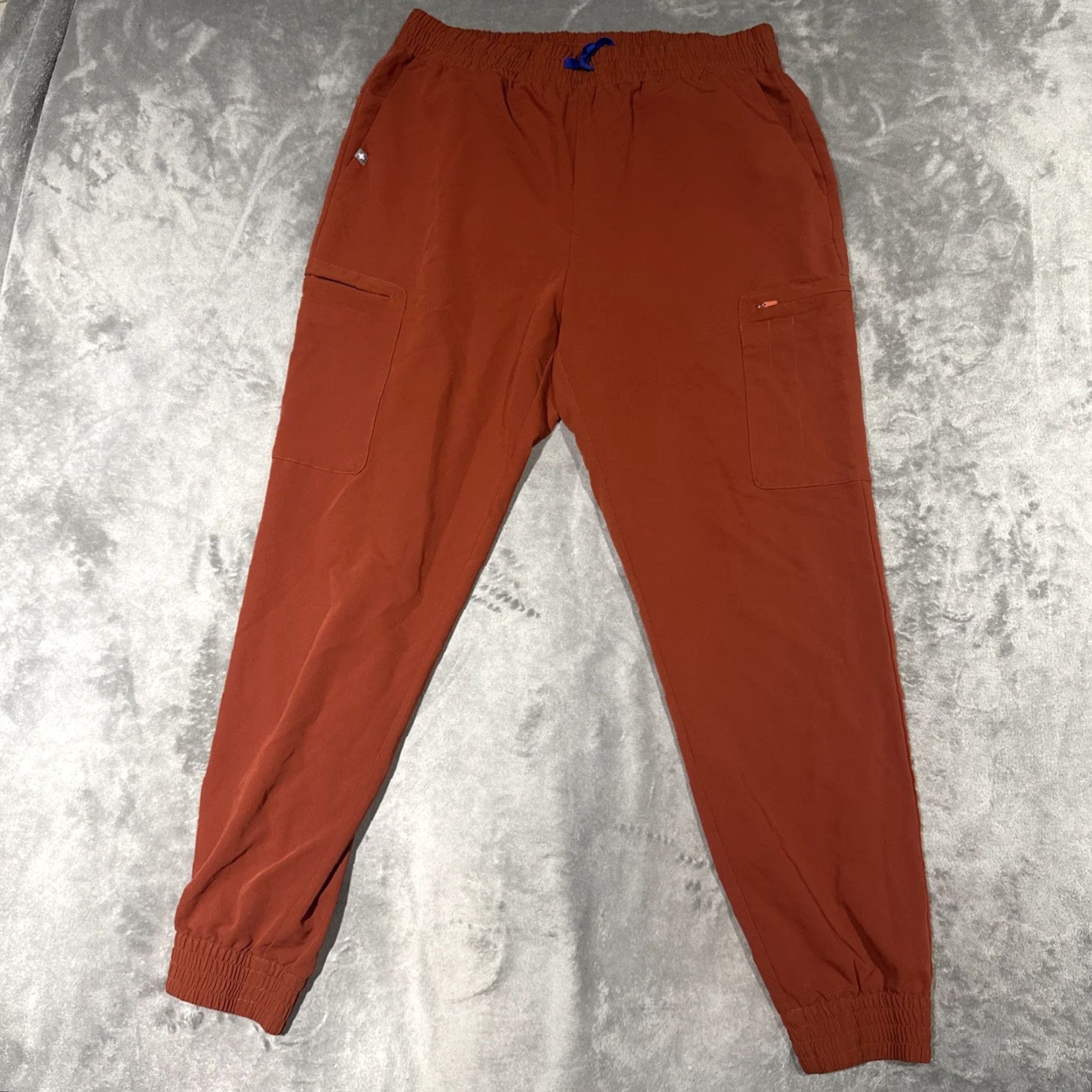 Vintage FIGS Zamora Jogger Scrub Pants Womens XXL Workwear High Waisted Orange Solid Polyester Pants Size 40" / US 18 - 2 Thumbnail