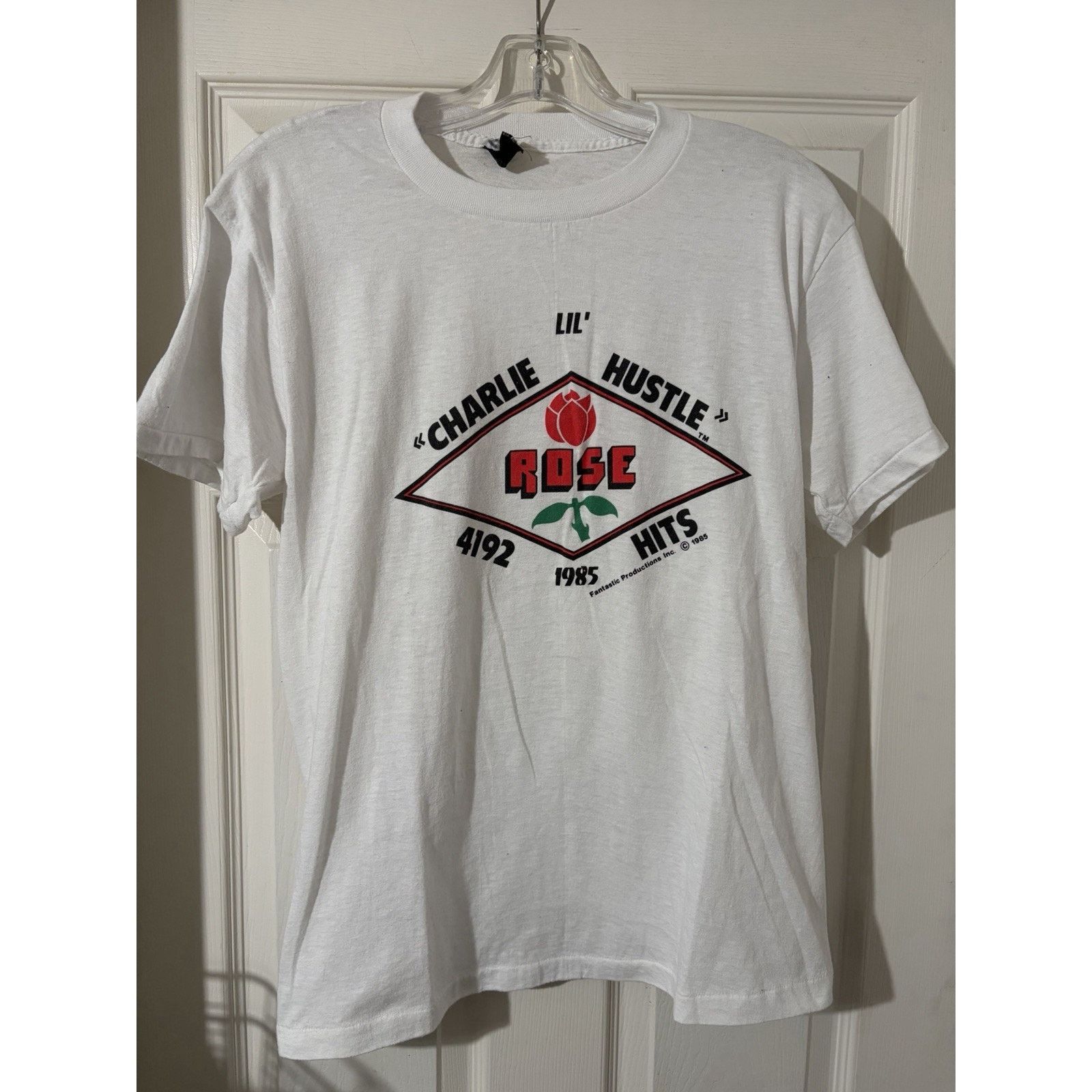 Other Vtg Pete Rose Charlie Hustle Shirt MLB 1980s 4192 Hits Reds Size US L / EU 52-54 / 3 - 1 Thumbnail